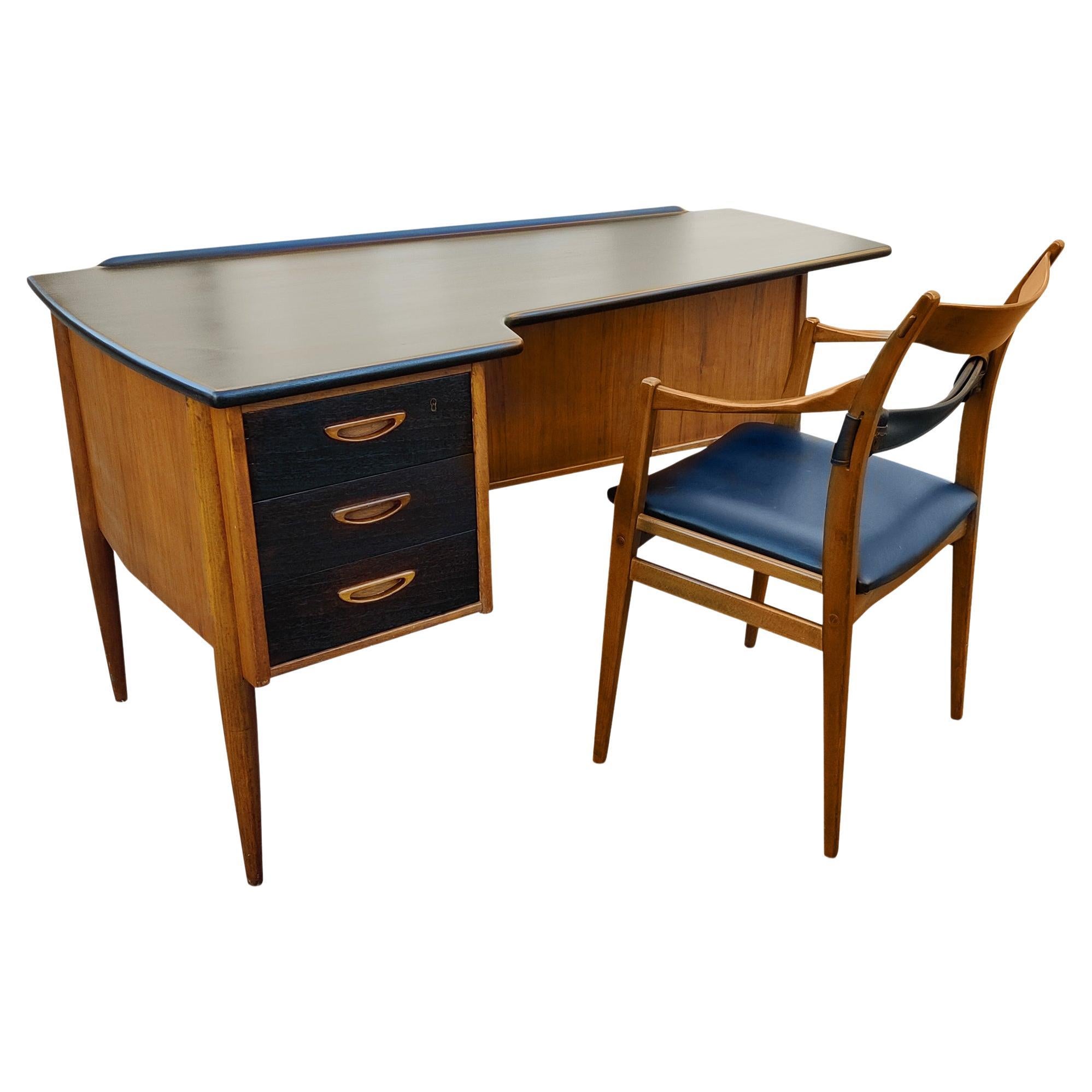Peter Lovig Nielsen Desk + Folke Ohlsson Armchair, 1960s, Scandinavian Design For Sale
