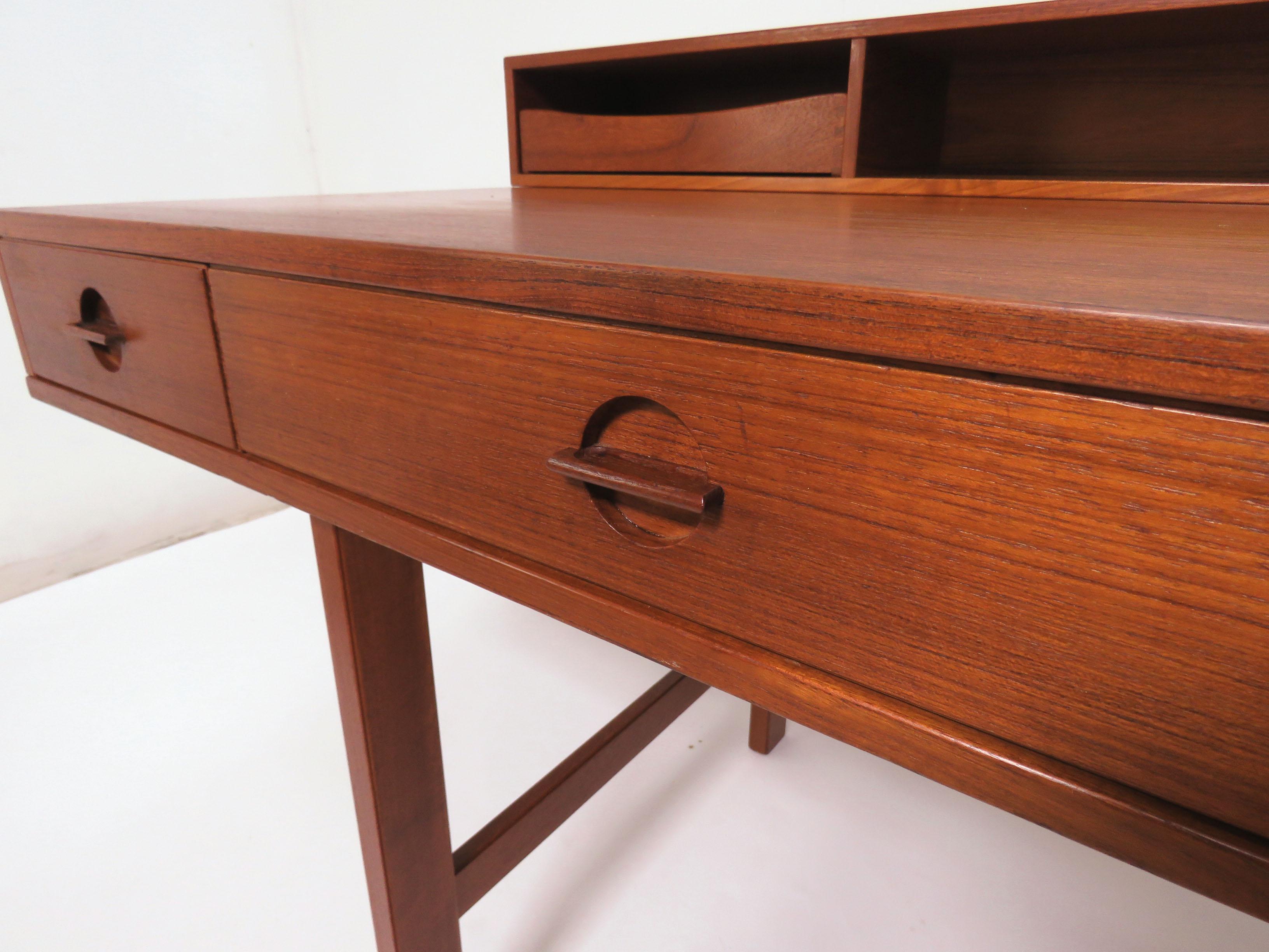 Late 20th Century Peter Lovig Nielsen Flip Top Danish Teak Desk, circa Early 1970s