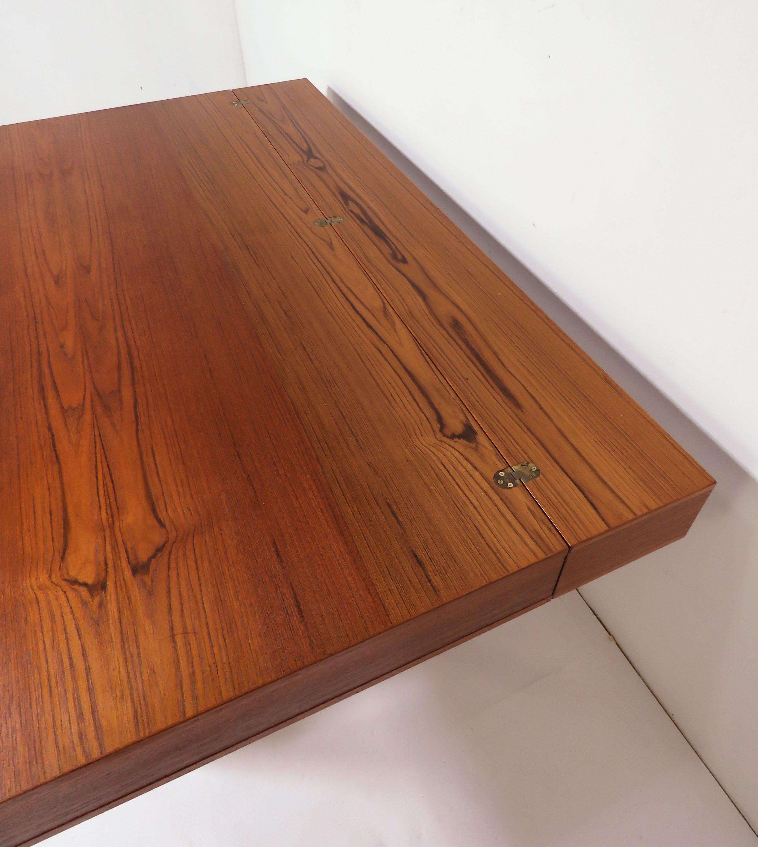 Peter Lovig Nielsen Flip Top Danish Teak Desk, circa Early 1970s 4