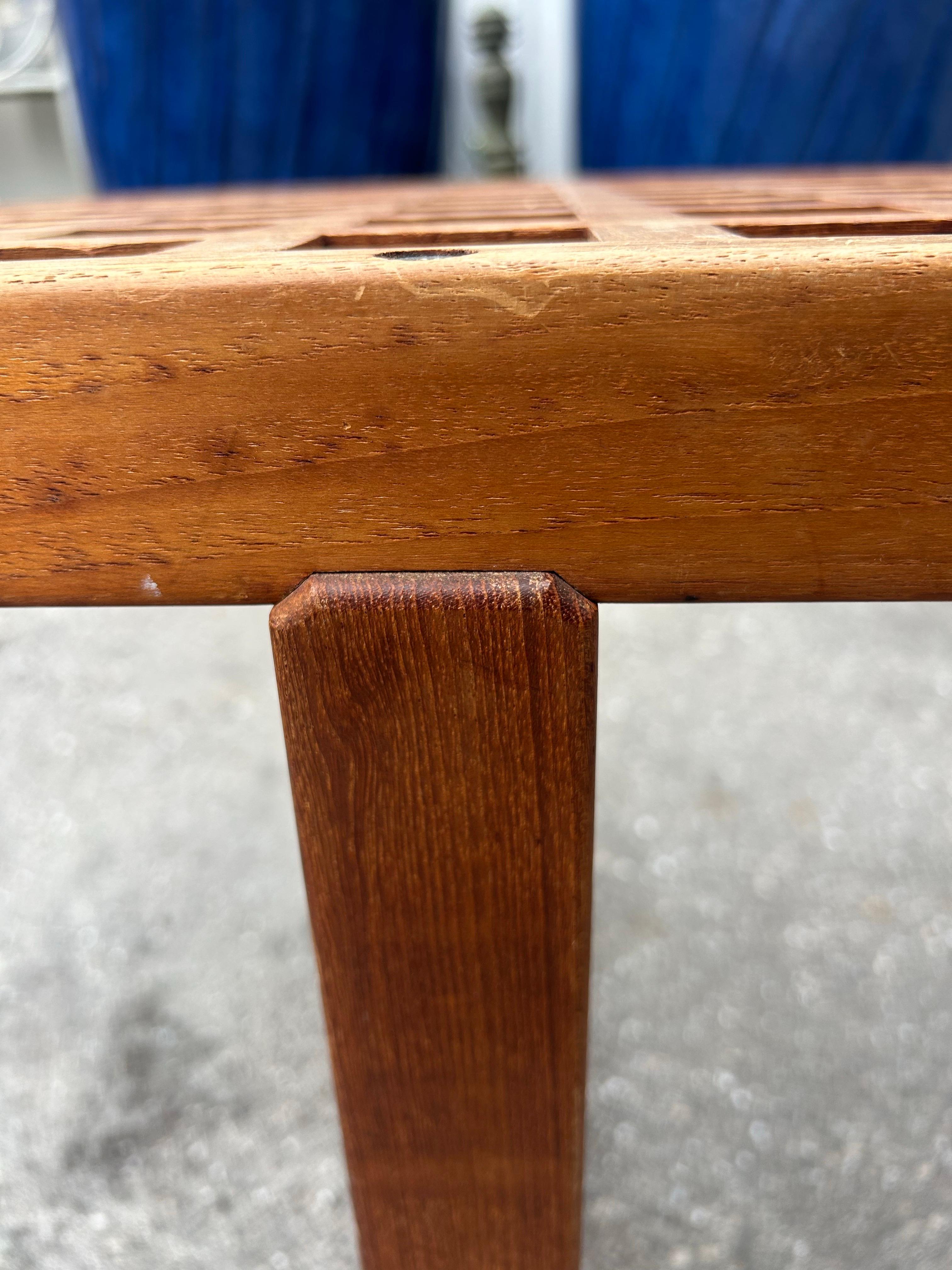 Teak Peter Lovig  Nielsen lattice bench For Sale