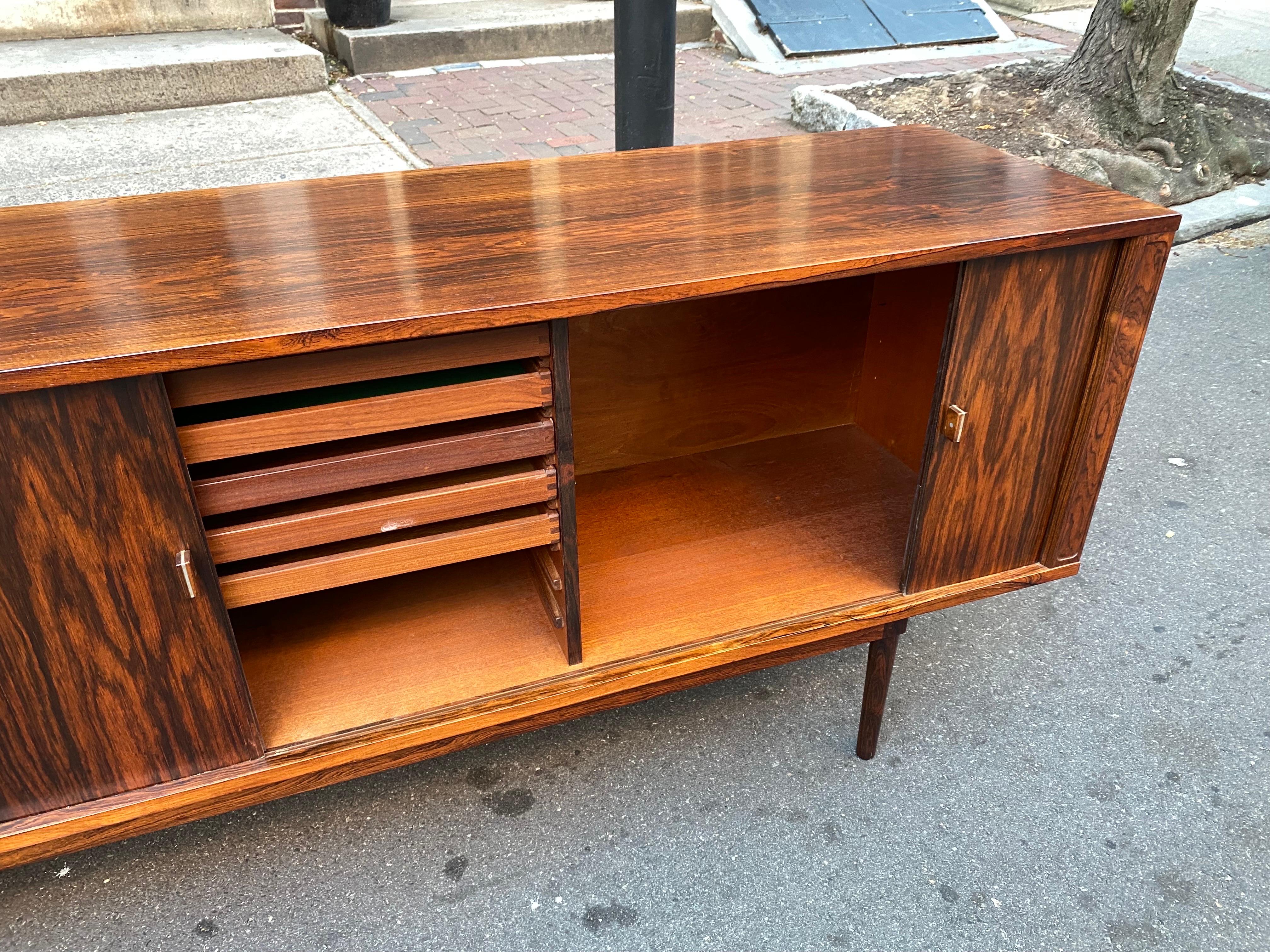 Peter Lovig Nielsen Rosewood Tambour Door Credenza For Sale 9