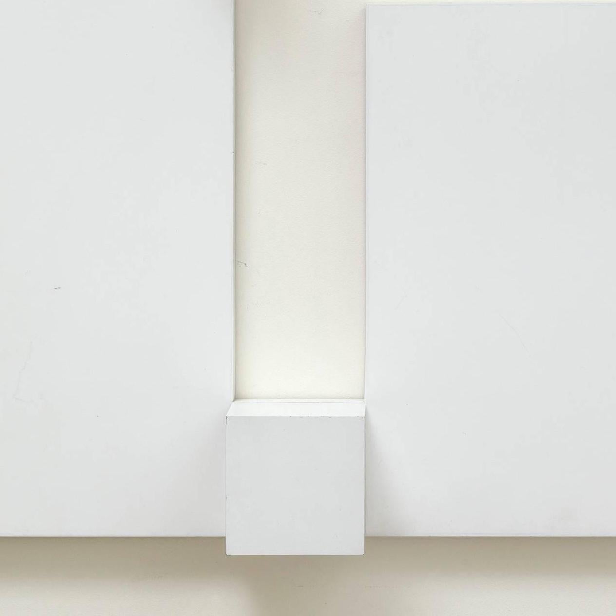 White relief 2 - Abstract Geometric Sculpture by Peter Lowe