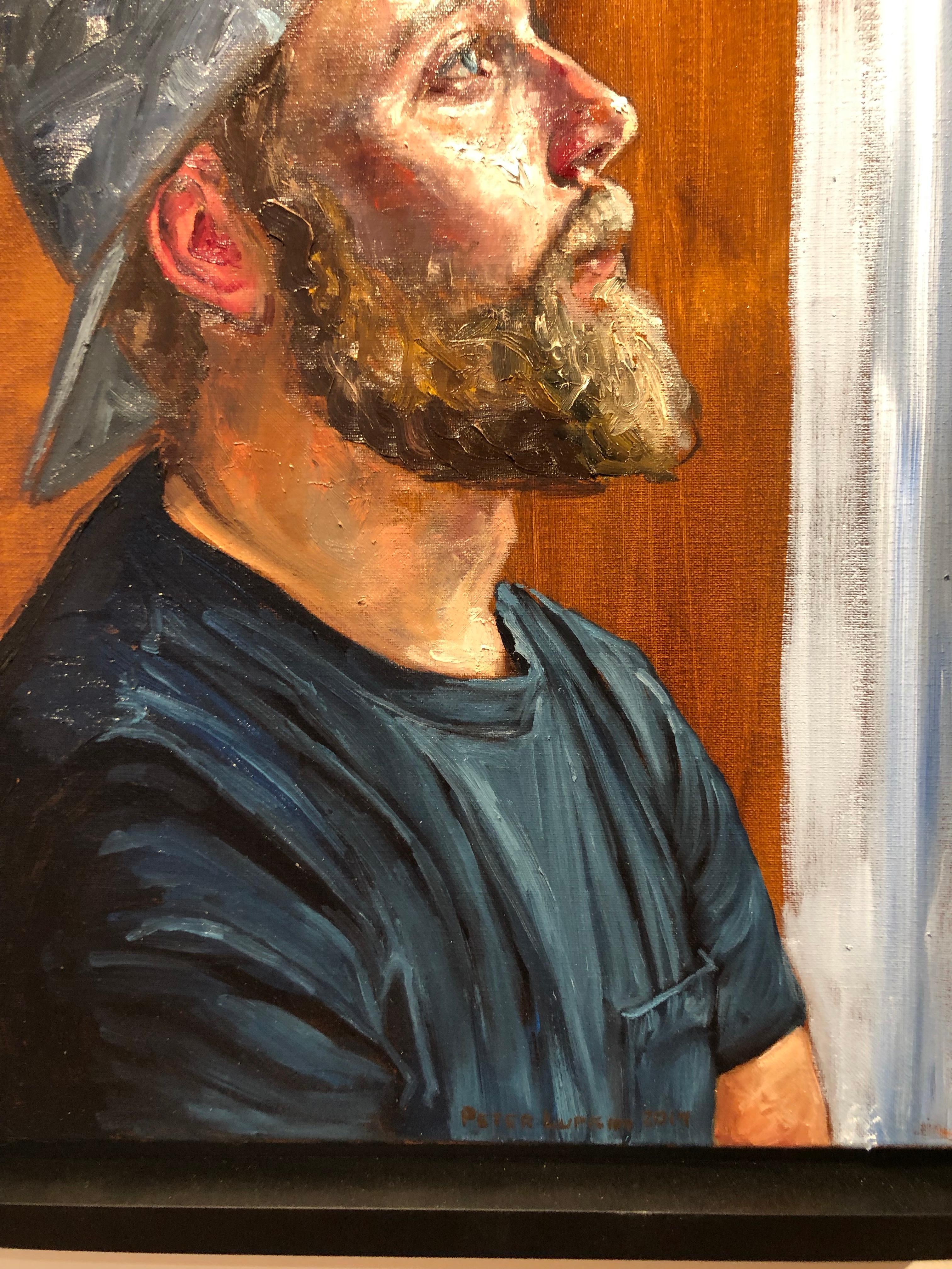 Ben - Original Oil Painting Portrait of the Artist's Brother in a Baseball Cap 1