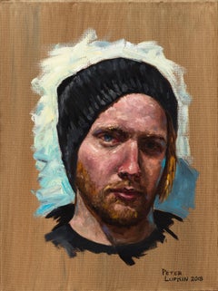 Ben - Original Oil Painting Portrait of the Artist's Brother in a Beanie Cap