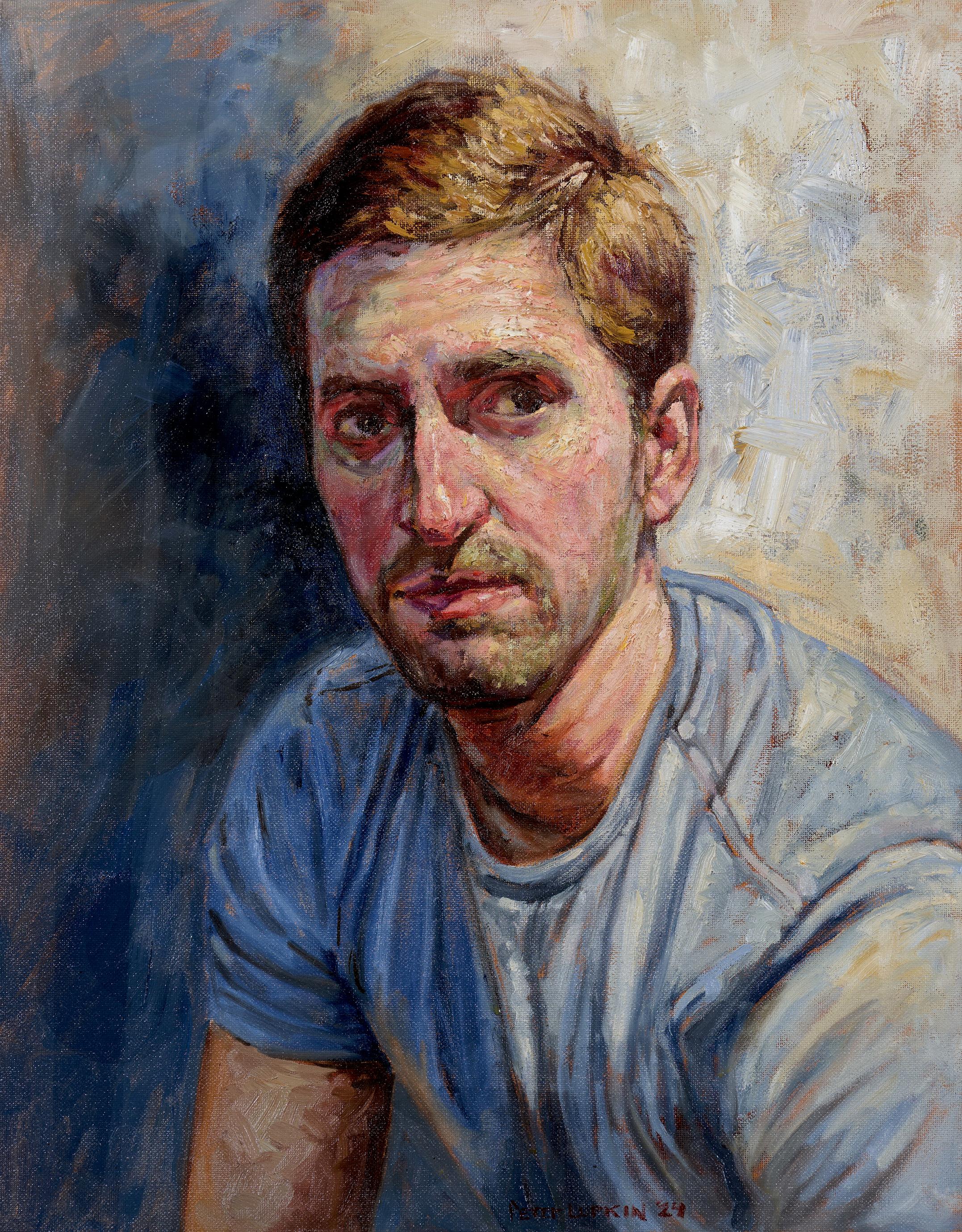 Peter Lupkin Figurative Painting – @CamdenFox, Intimate Portrait of a Competitive Car Club Drifting Driver, Framed