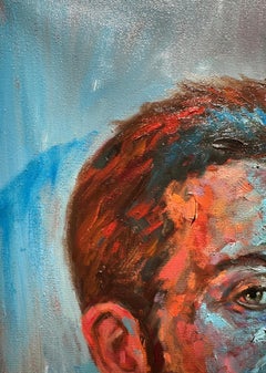 Contemplative Portrait Painting, Oil on Canvas, 16x12 in, Signed