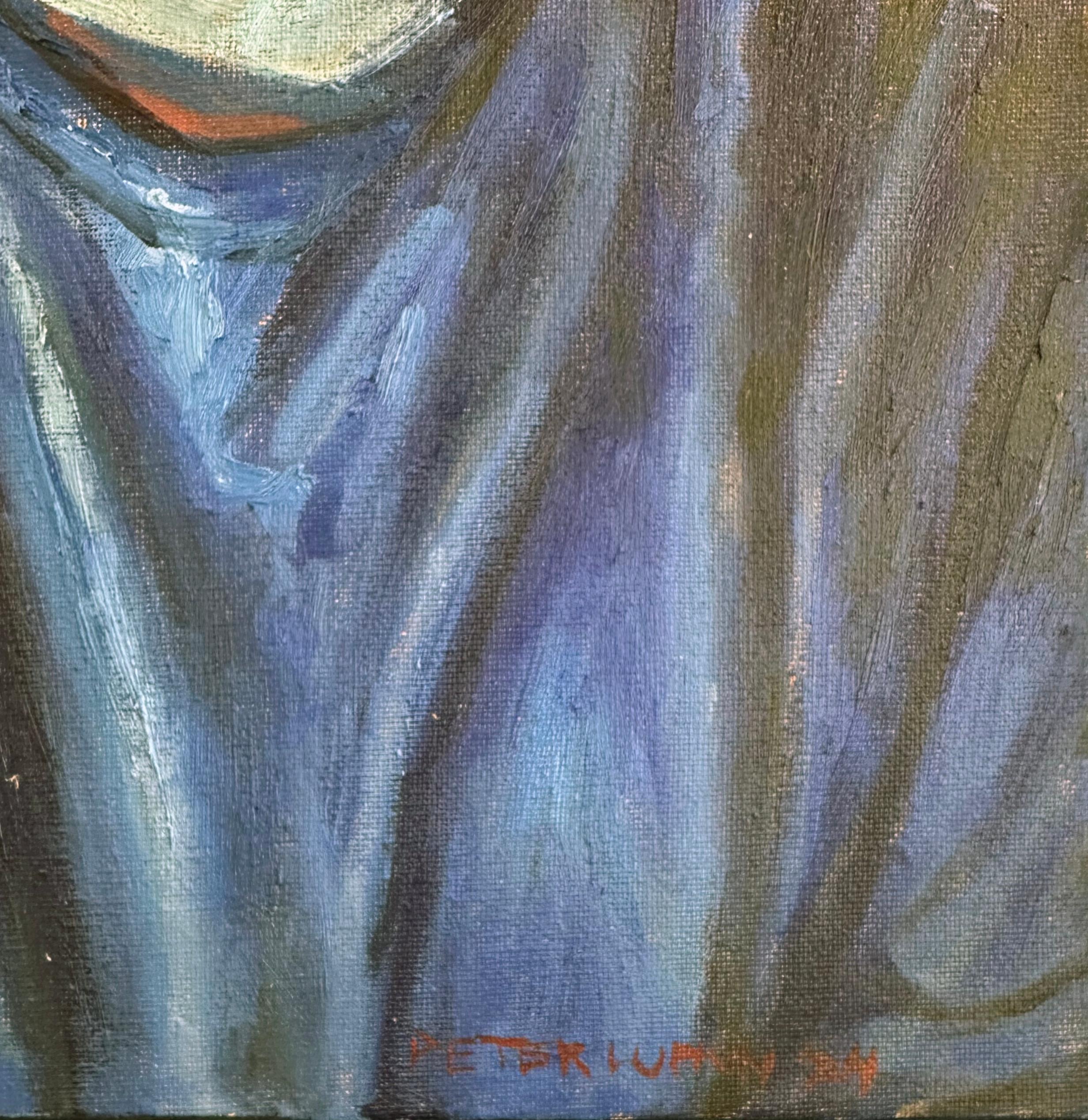Contrasti - Quadro originale, ragazzo in maglietta che indossa occhiali, incorniciato in vendita 7