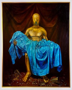 Idol - Michelangelo Inspired Version of the Pietà, Oil on Canvas Framed Artwork