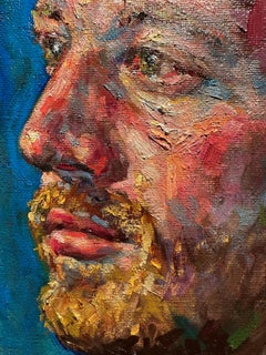 Intimate Portrait of Drifting Driver, Oil on Canvas, 2025, Signed