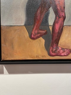 Nude Self Portrait #1 - Standing Male in Classical Pose, Original Oil Painting