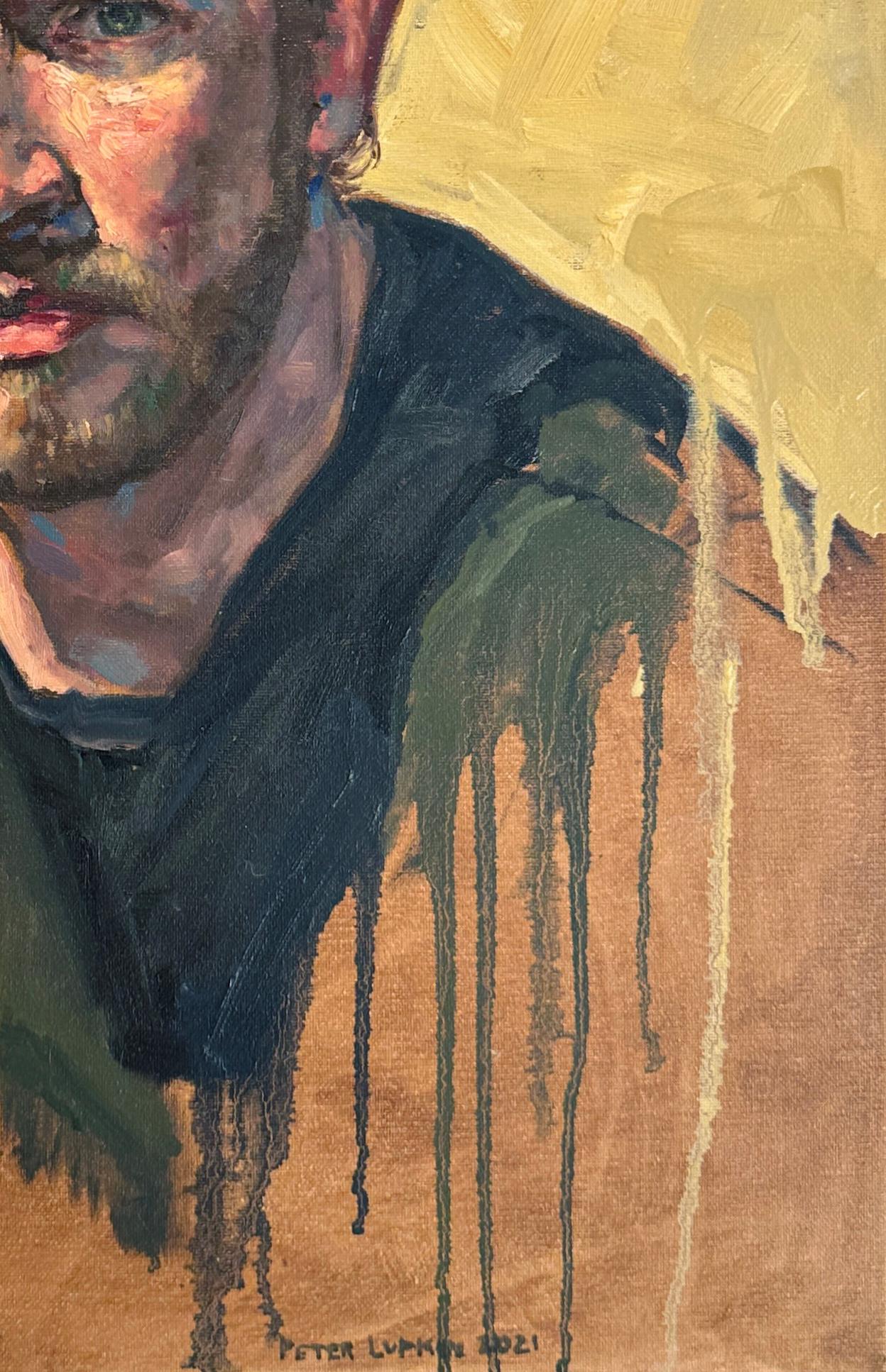 **Dieses Kunstwerk ist ausgestellt und kann nach dem 15. Juni 2025 versandt werden.

Ein junger Mann blickt nach vorne und starrt sehnsüchtig und nachdenklich in einer Weise, die den Betrachter gleichzeitig einlädt und konfrontiert. Indem er