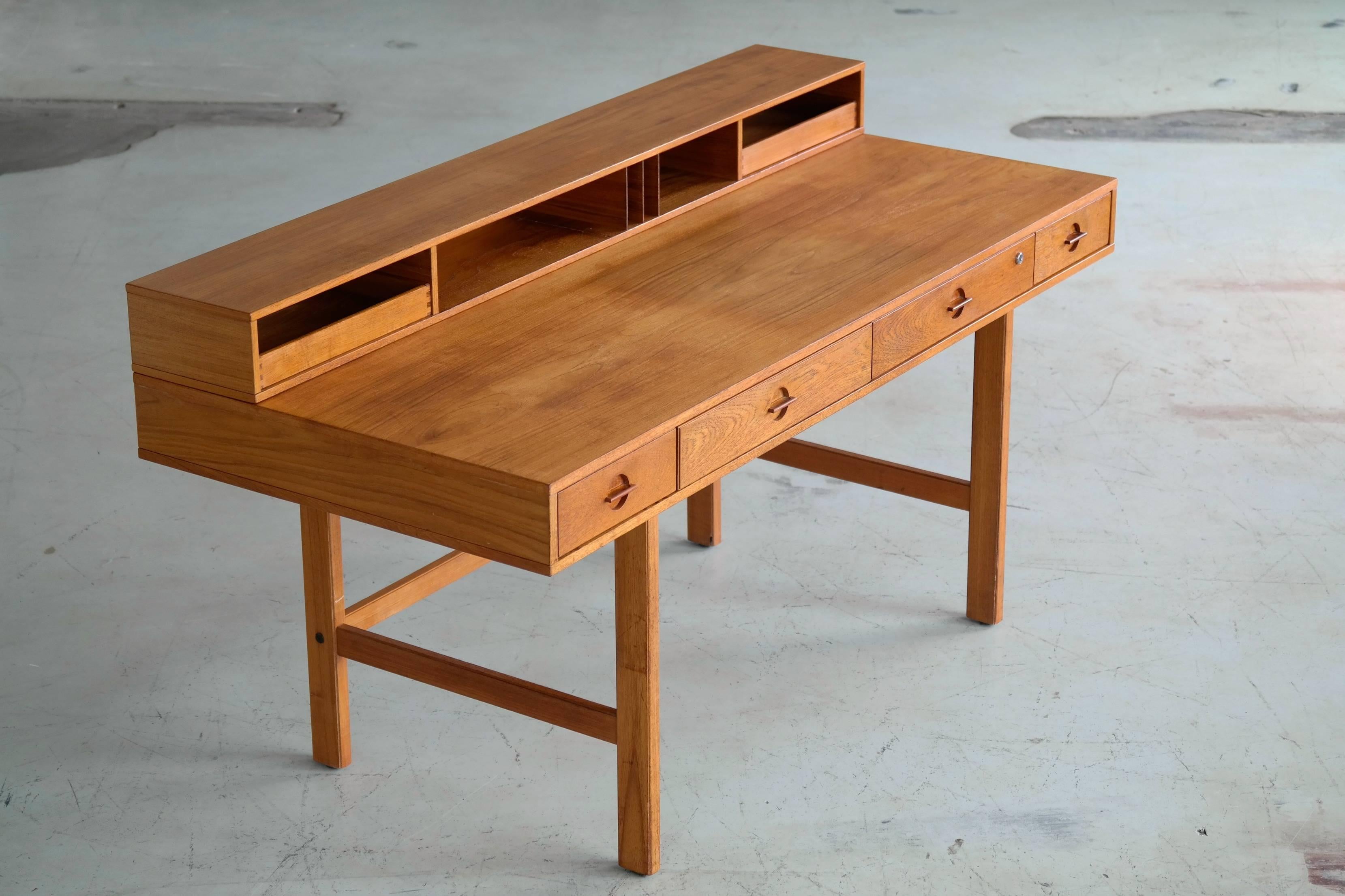 Mid-Century Modern Peter Løvig Nielsen/Jens Quistgaard Flip-Top Desk in Teak for Løvig Dansk