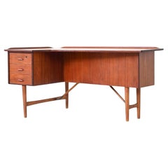 Peter Løvig Nielsen boomerang writing desk in teak Løvig Denmark 1960