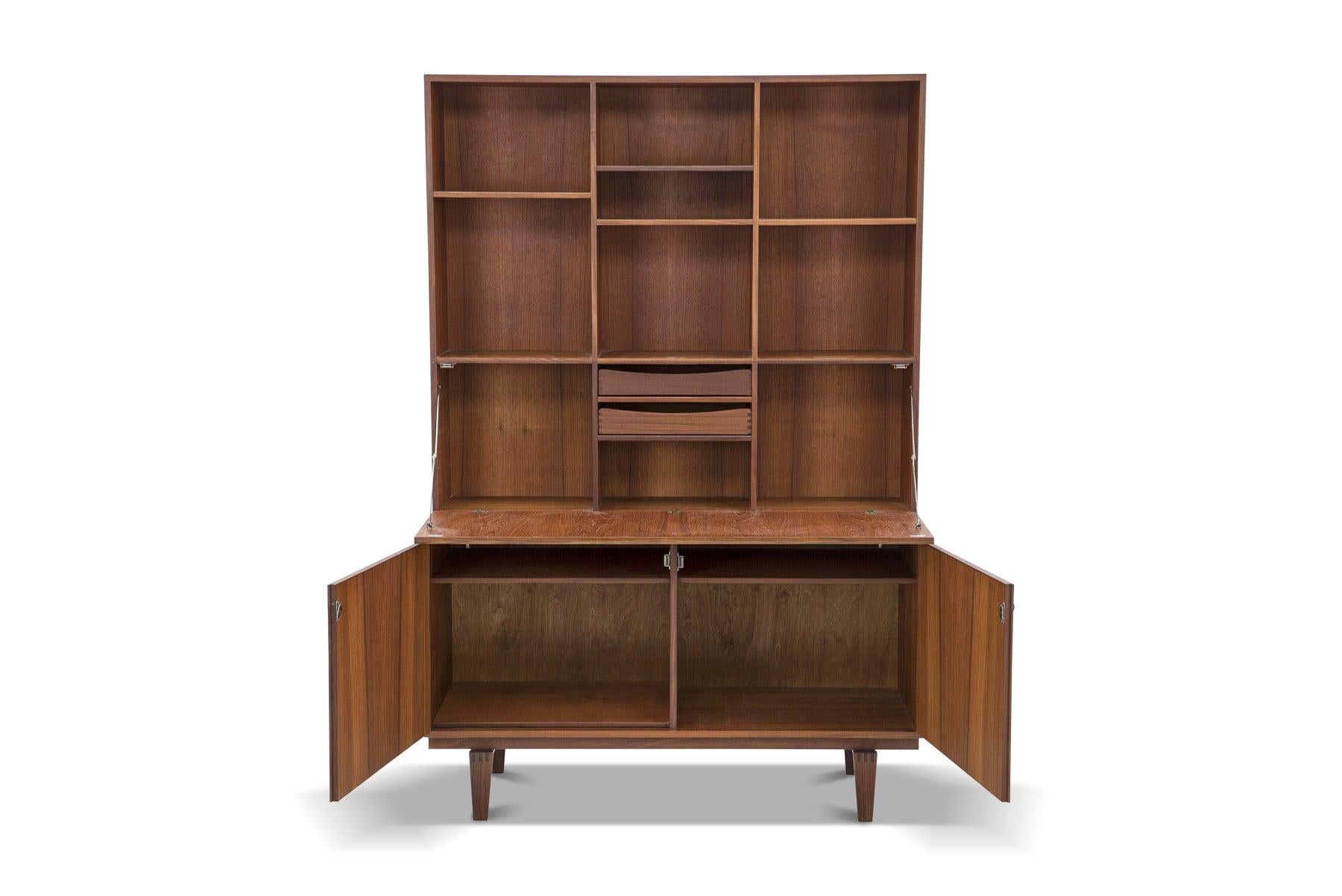 Mid-Century Modern Peter Løvig Nielsen Credenza With Bookcase Hutch
