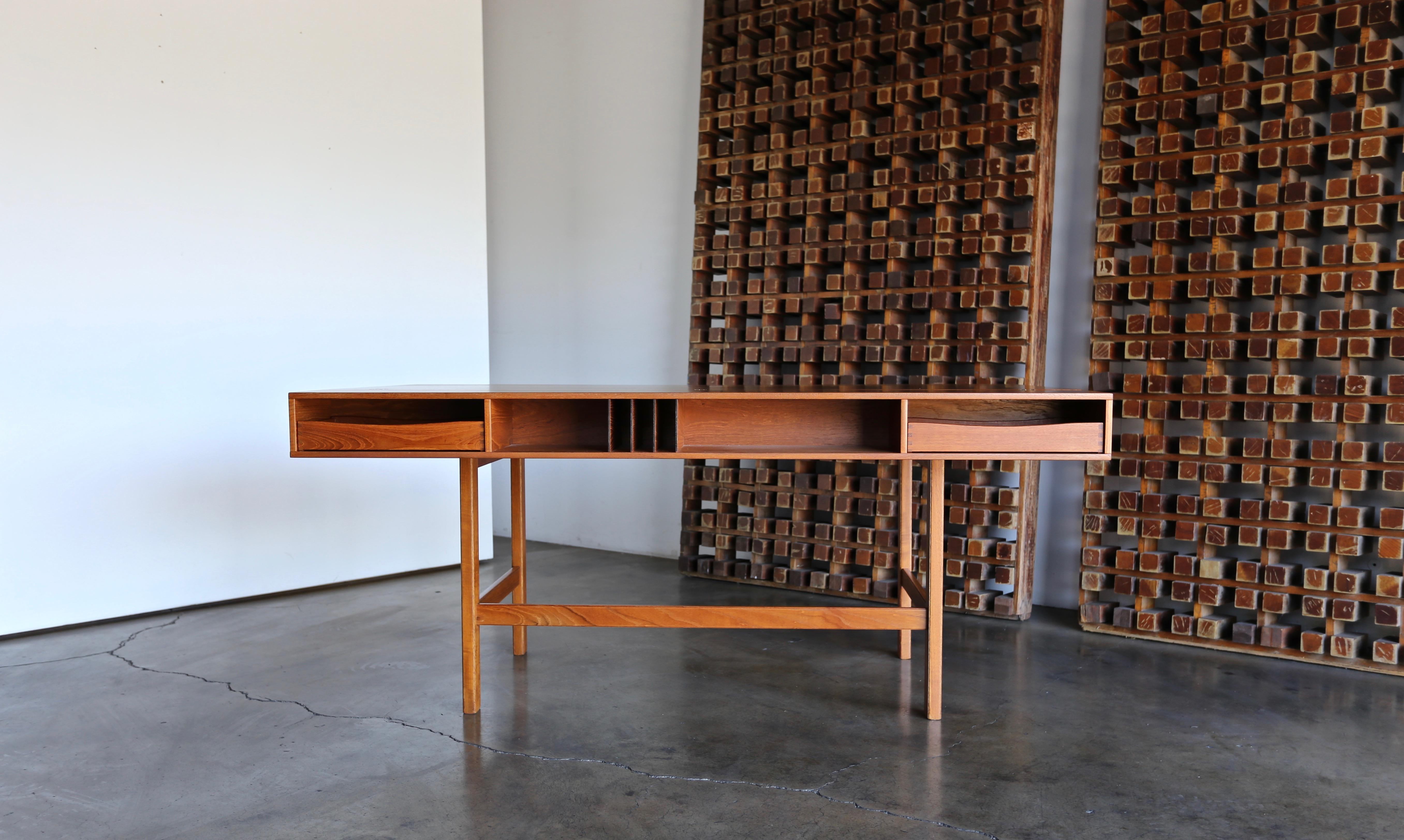 Danish Peter Løvig Nielsen Flip Top Teak Desk, circa 1960