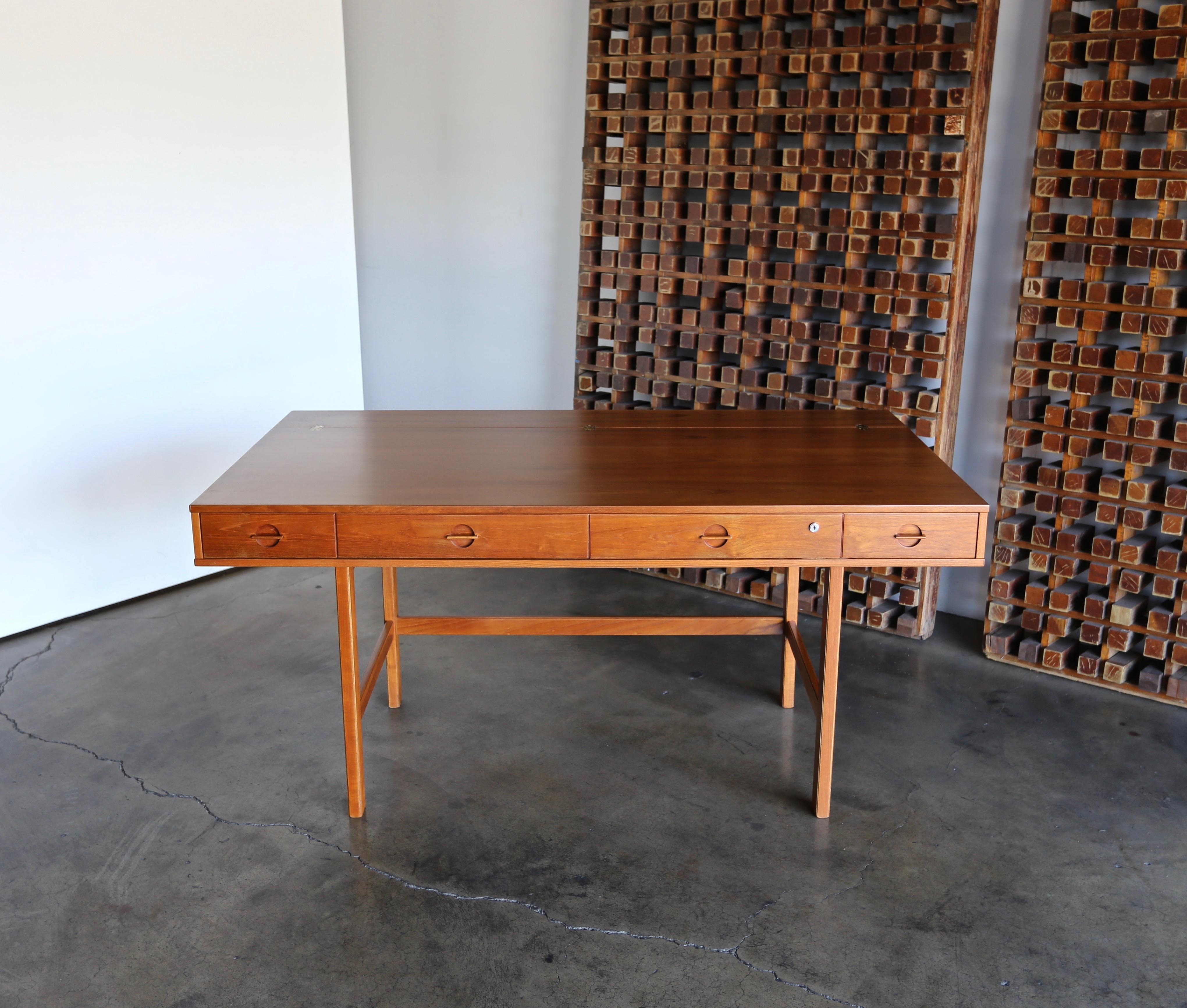 Peter Løvig Nielsen Flip Top Teak Desk, circa 1960 3