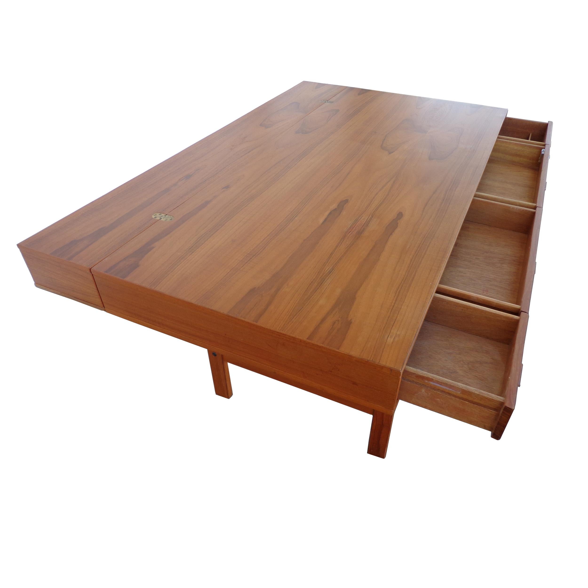 Peter Løvig Nielsen Flip-Top Teak Desk For Sale 1