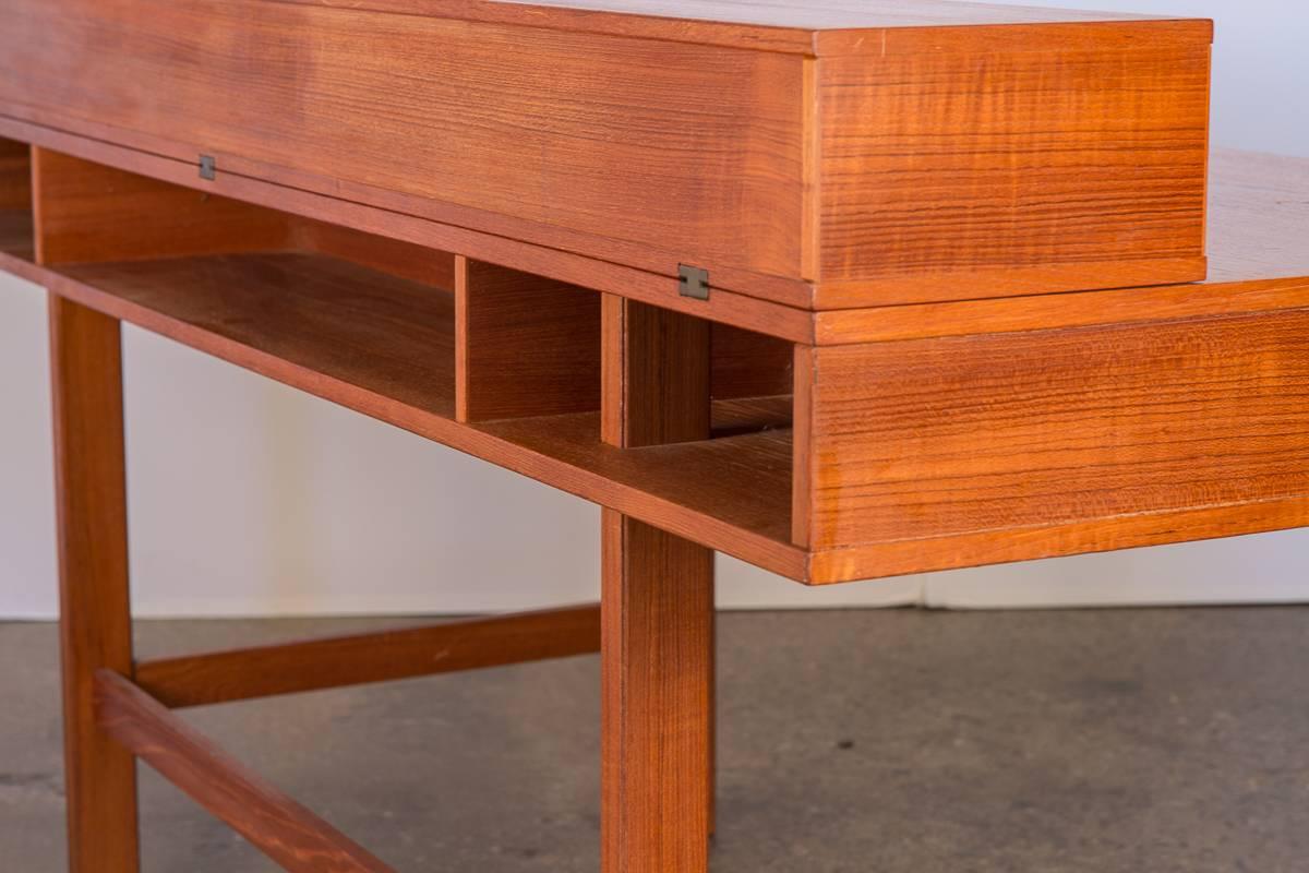 Peter Løvig Nielsen Flip-Top Teak Desk In Good Condition In Brooklyn, NY