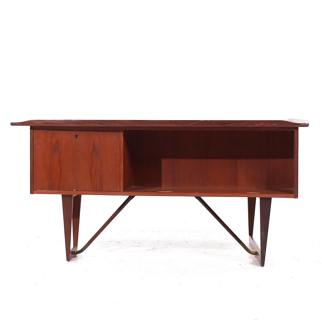 Teak Peter Løvig Nielsen per Hedensted Møbelfabrik MCM Scrivania boomerang in teak danese in vendita