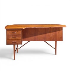 Peter Løvig Nielsen Mid Century Danish Teak Boomerang Desk