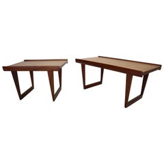 Peter Løvig Nielsen Set of 2 Teak Coffee Tables with Sled Legs, 1967, Denmark