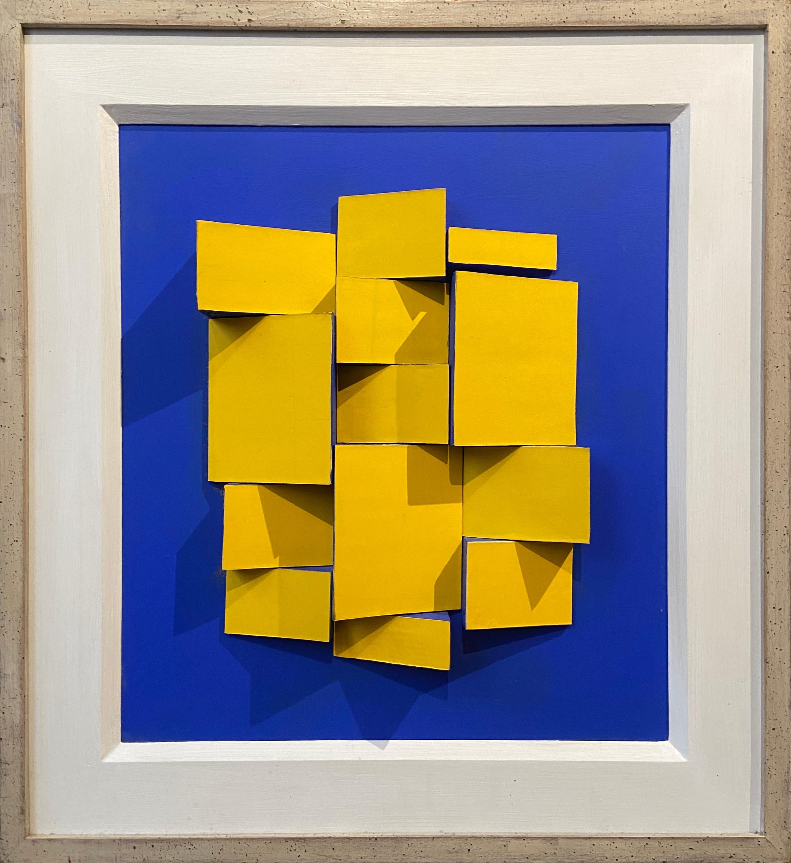 Yellow Blocks, Three-Dimensional Mixed Media, 20th Century British - Mixed Media Art by Peter Manzaroli
