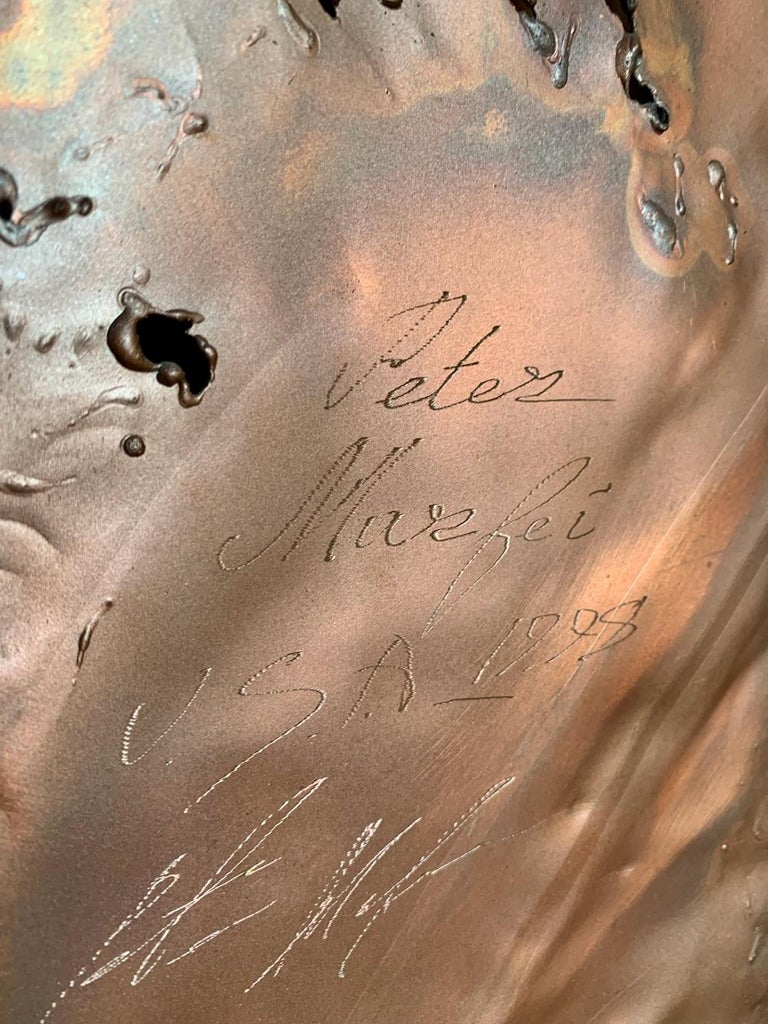 By Local Michigan Metal Artist - Peter Marfai 
Carved signatures on the piece 
Additional 