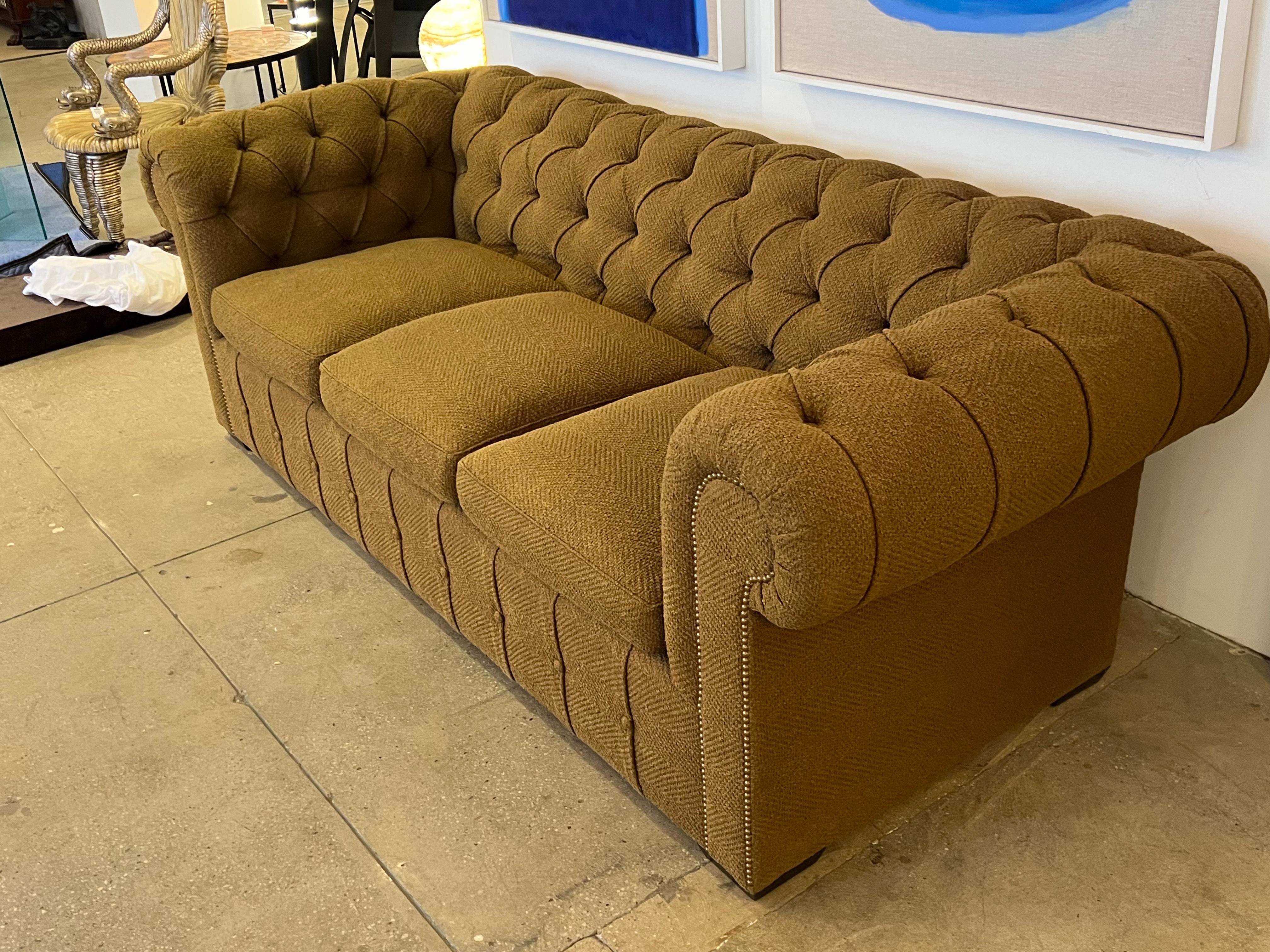 Peter Marino Custom Modern Chesterfield Sofa American For Sale 9