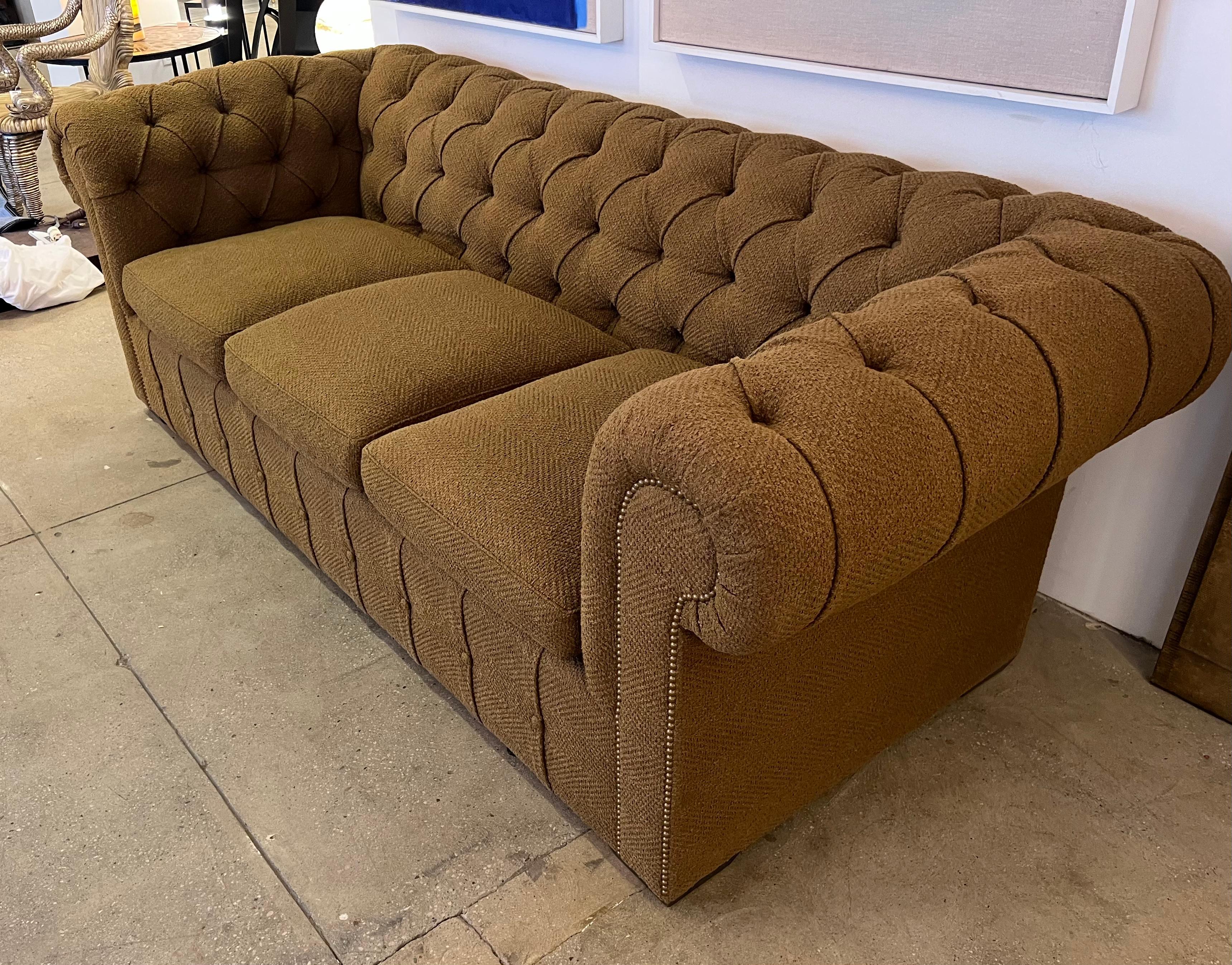 Peter Marino Custom Modern Chesterfield Sofa American In Good Condition For Sale In New York, NY
