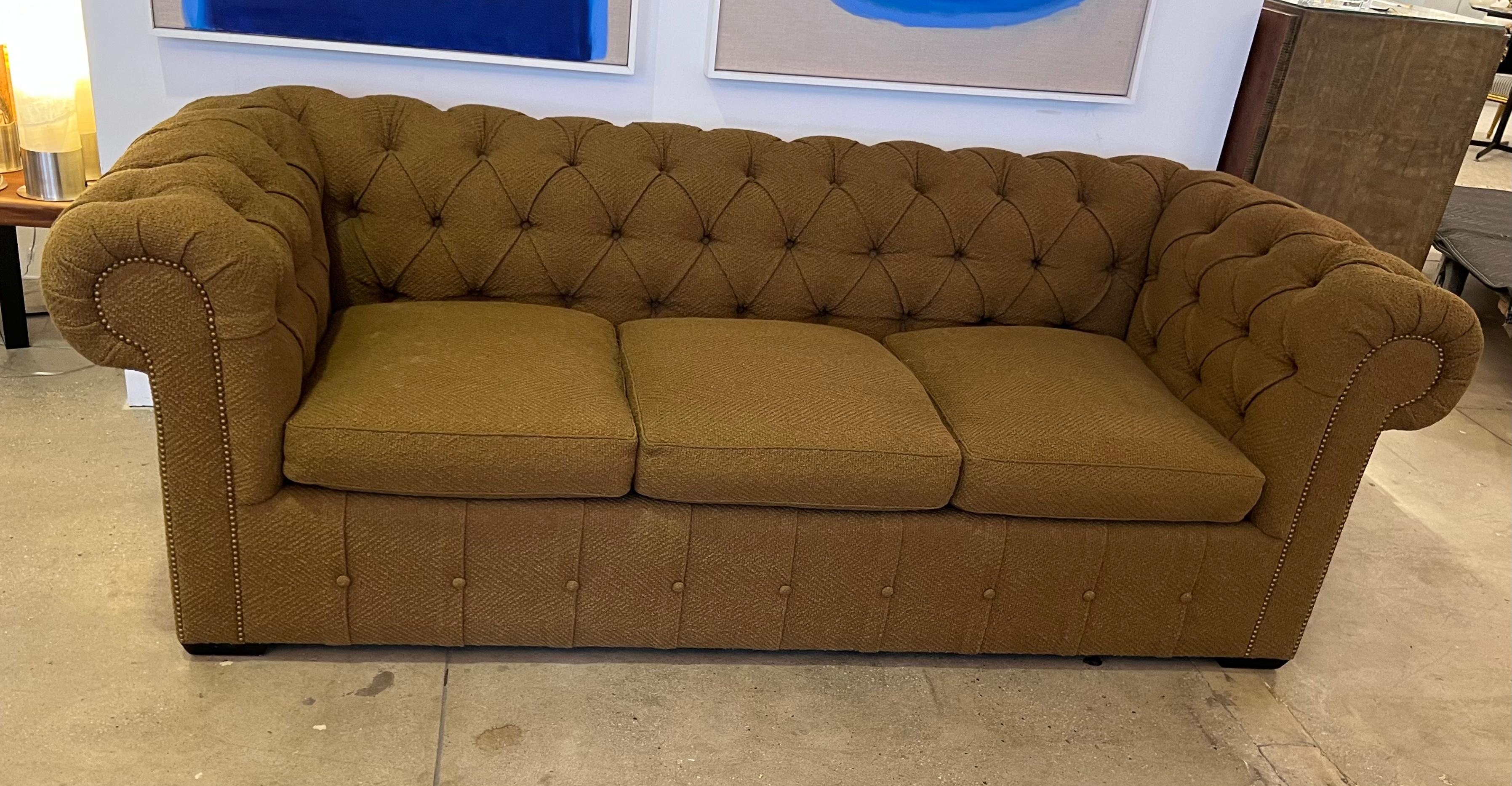 Contemporary Peter Marino Custom Modern Chesterfield Sofa American For Sale