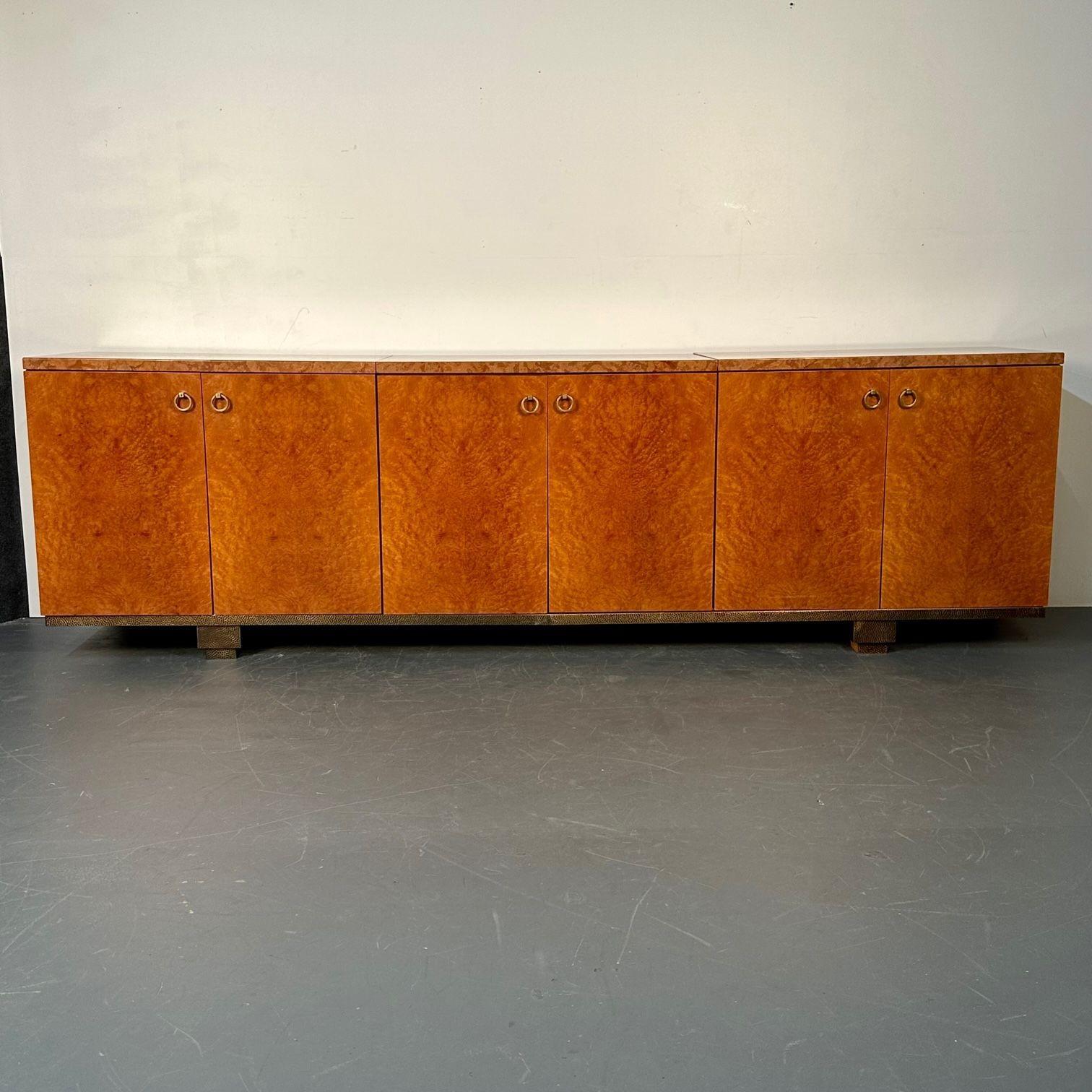 Canadian Peter Marino, Modern, Large Custom Sideboard, Maple, Marble, Brass, Canada For Sale