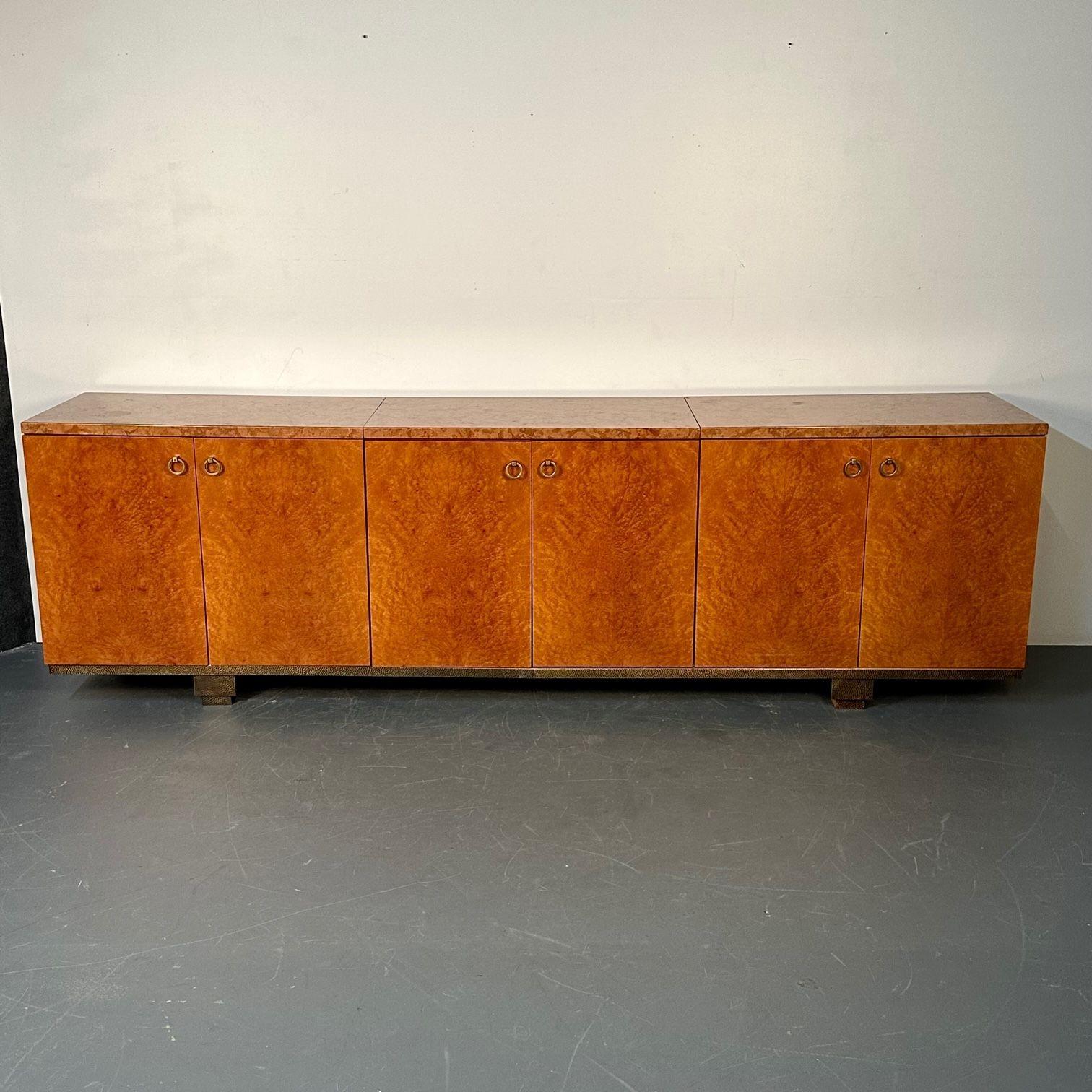 Peter Marino Modern Sideboard or Cabinet in Maple, Marble and Brass, Monumental
 
Shown here is a simply stunning one of a kind cabinet by award winning celebrity designer Peter Marino custom made for a NYC client. This monumental sideboard designed