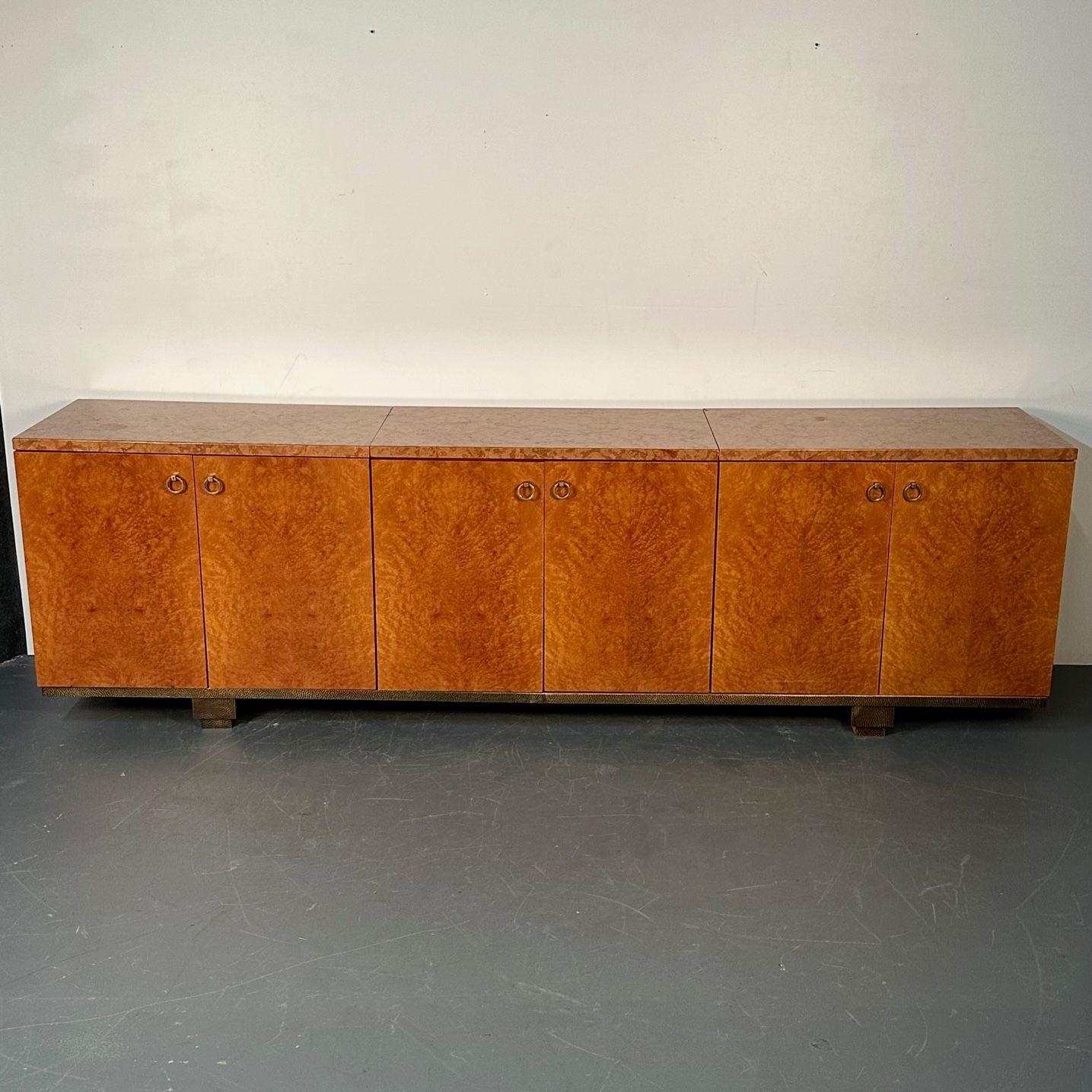 Canadian Peter Marino, Modern, Large Custom Sideboard, Maple, Marble, Brass, Canada For Sale
