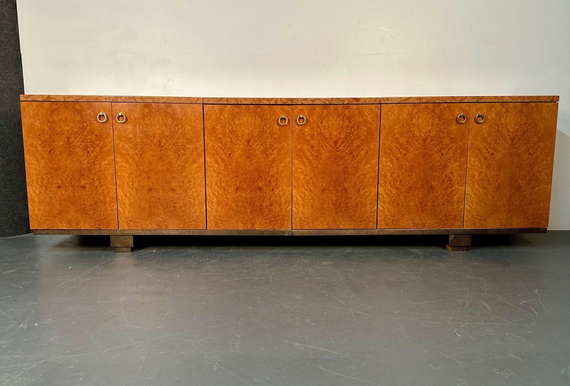 20th Century Peter Marino, Modern, Large Custom Sideboard, Maple, Marble, Brass, Canada For Sale