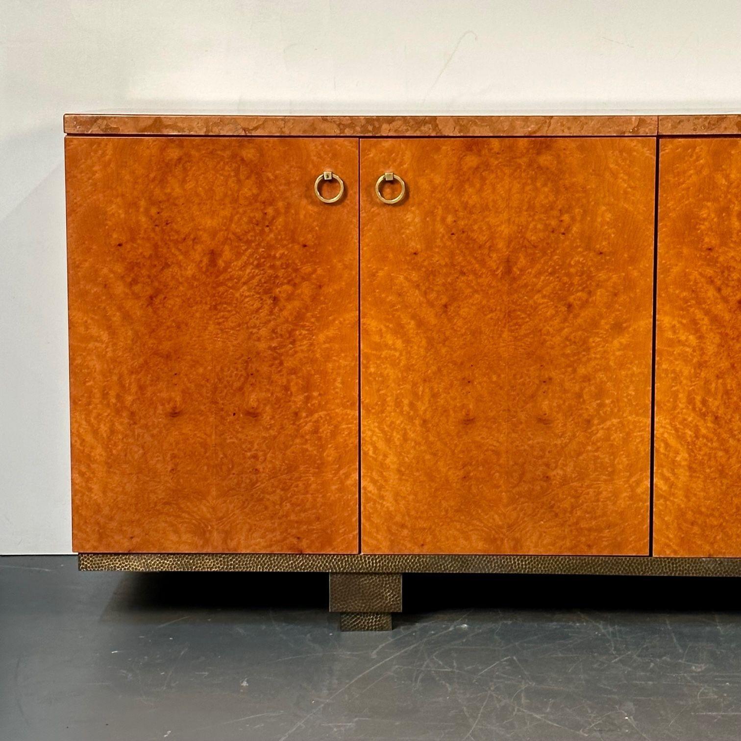 Peter Marino, Modern, Large Custom Sideboard, Maple, Marble, Brass, Canada For Sale 2