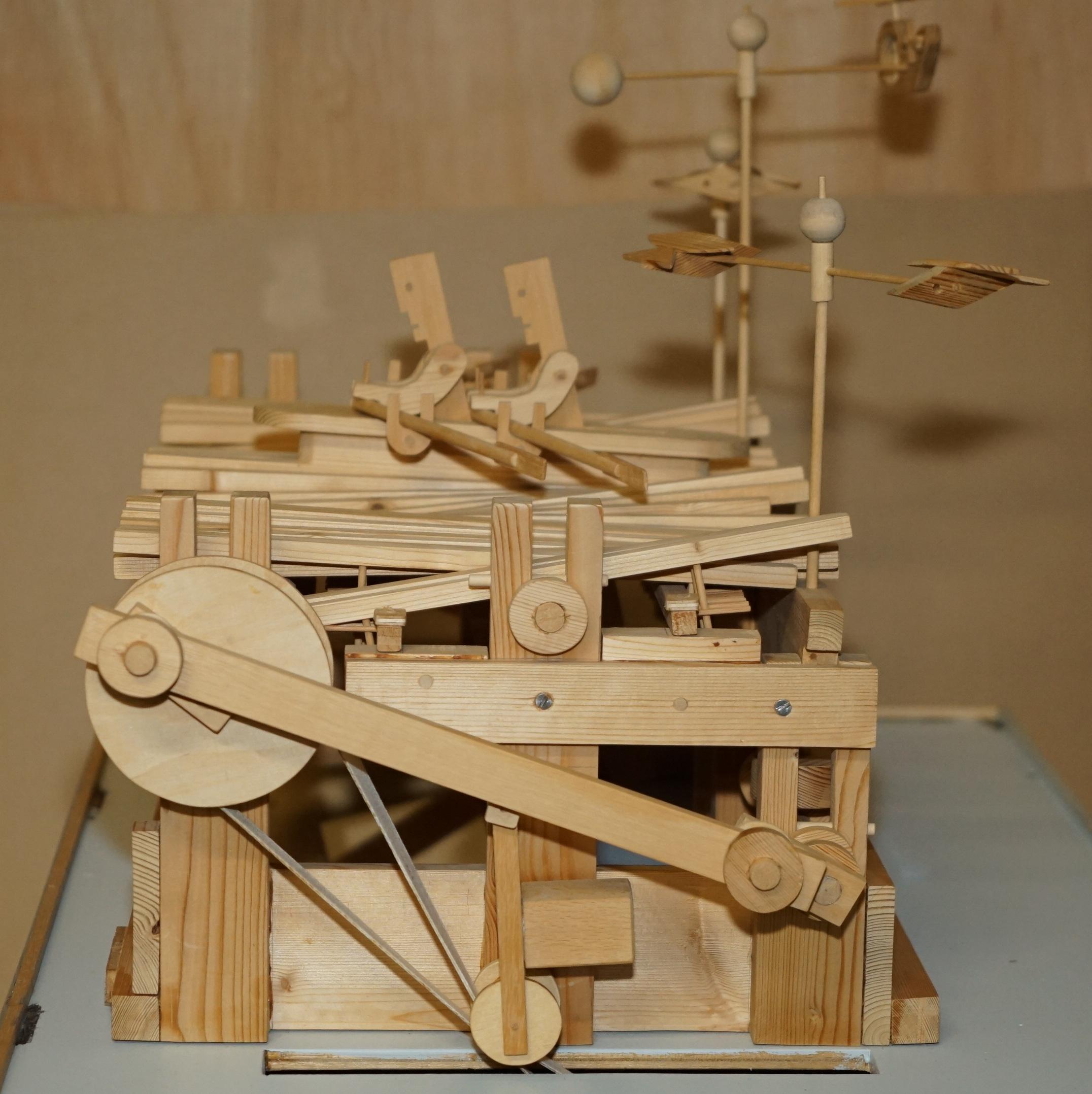 PETER MARKEY 1930-2016 BRITiSH MADE WOODEN AUTOMATON OF TWO MEN ROWING IN CASE 3