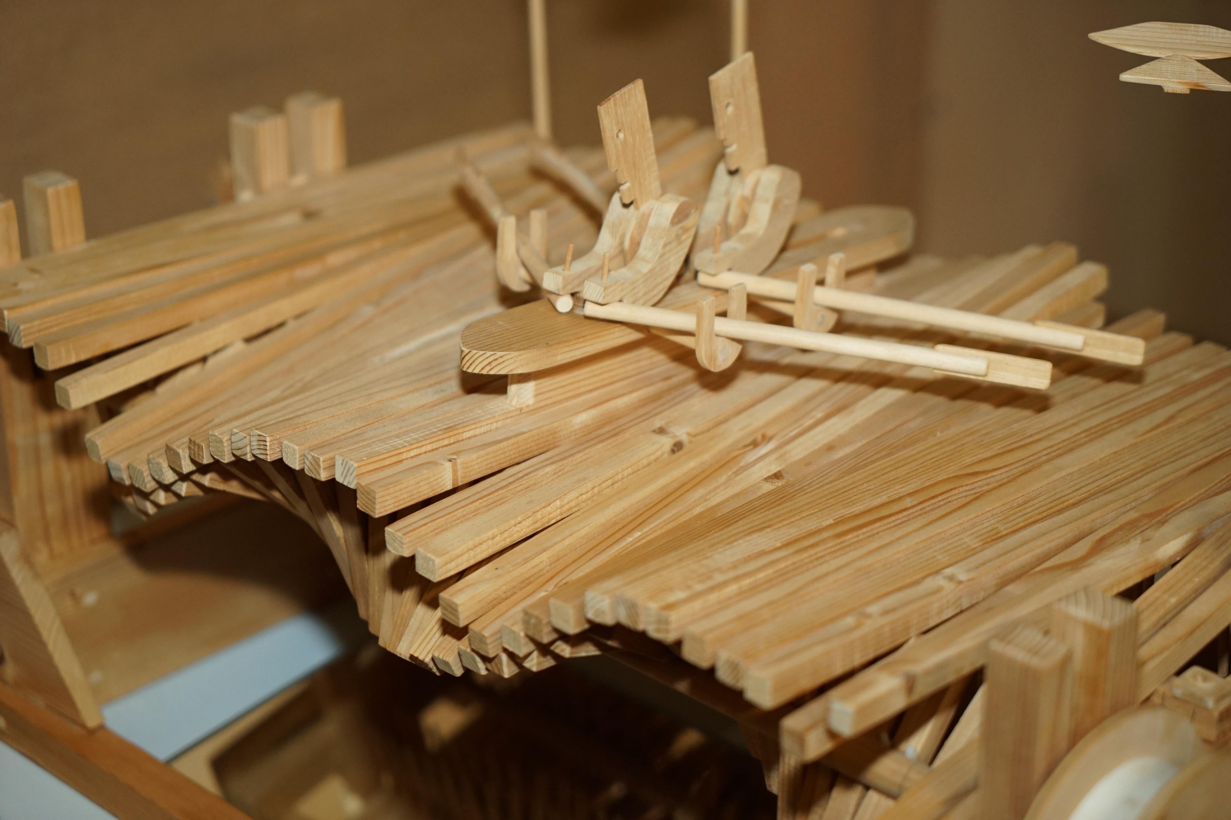 PETER MARKEY 1930-2016 BRITiSH MADE WOODEN AUTOMATON OF TWO MEN ROWING IN CASE 6