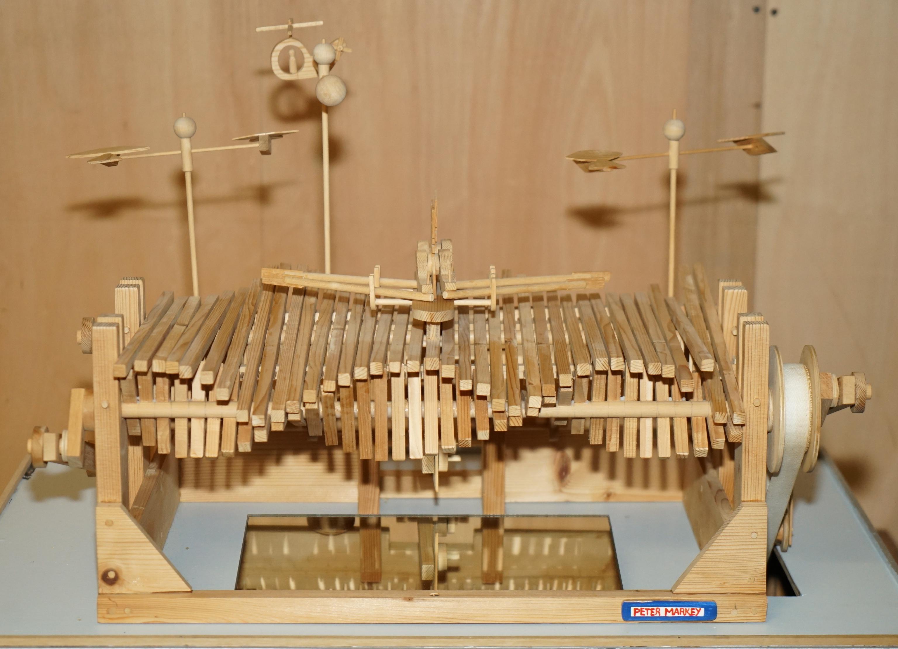 Other PETER MARKEY 1930-2016 BRITiSH MADE WOODEN AUTOMATON OF TWO MEN ROWING IN CASE