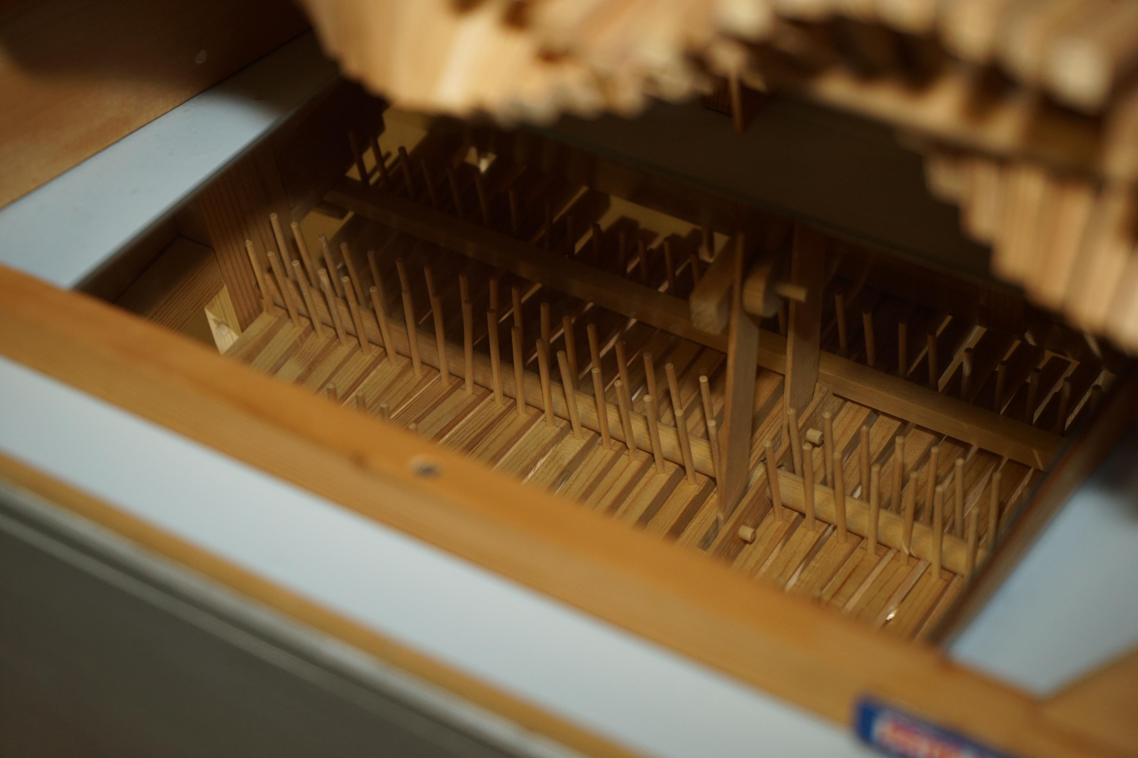 20th Century PETER MARKEY 1930-2016 BRITiSH MADE WOODEN AUTOMATON OF TWO MEN ROWING IN CASE