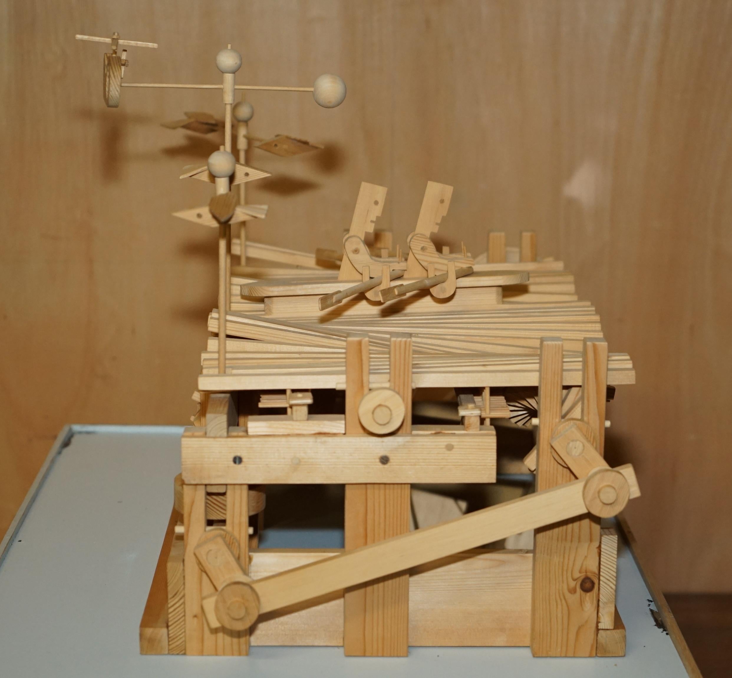 Wood PETER MARKEY 1930-2016 BRITiSH MADE WOODEN AUTOMATON OF TWO MEN ROWING IN CASE