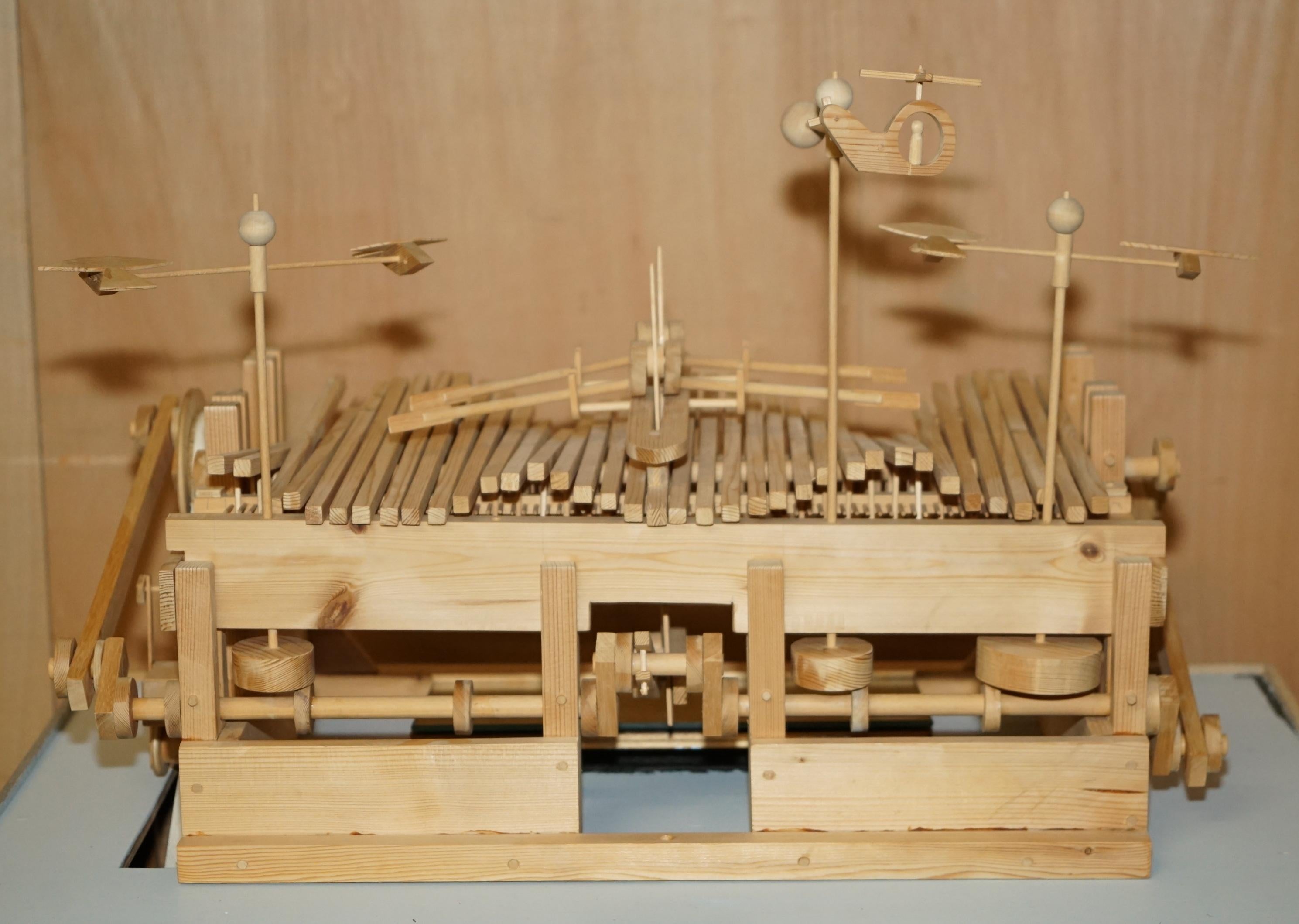 PETER MARKEY 1930-2016 BRITiSH MADE WOODEN AUTOMATON OF TWO MEN ROWING IN CASE 1