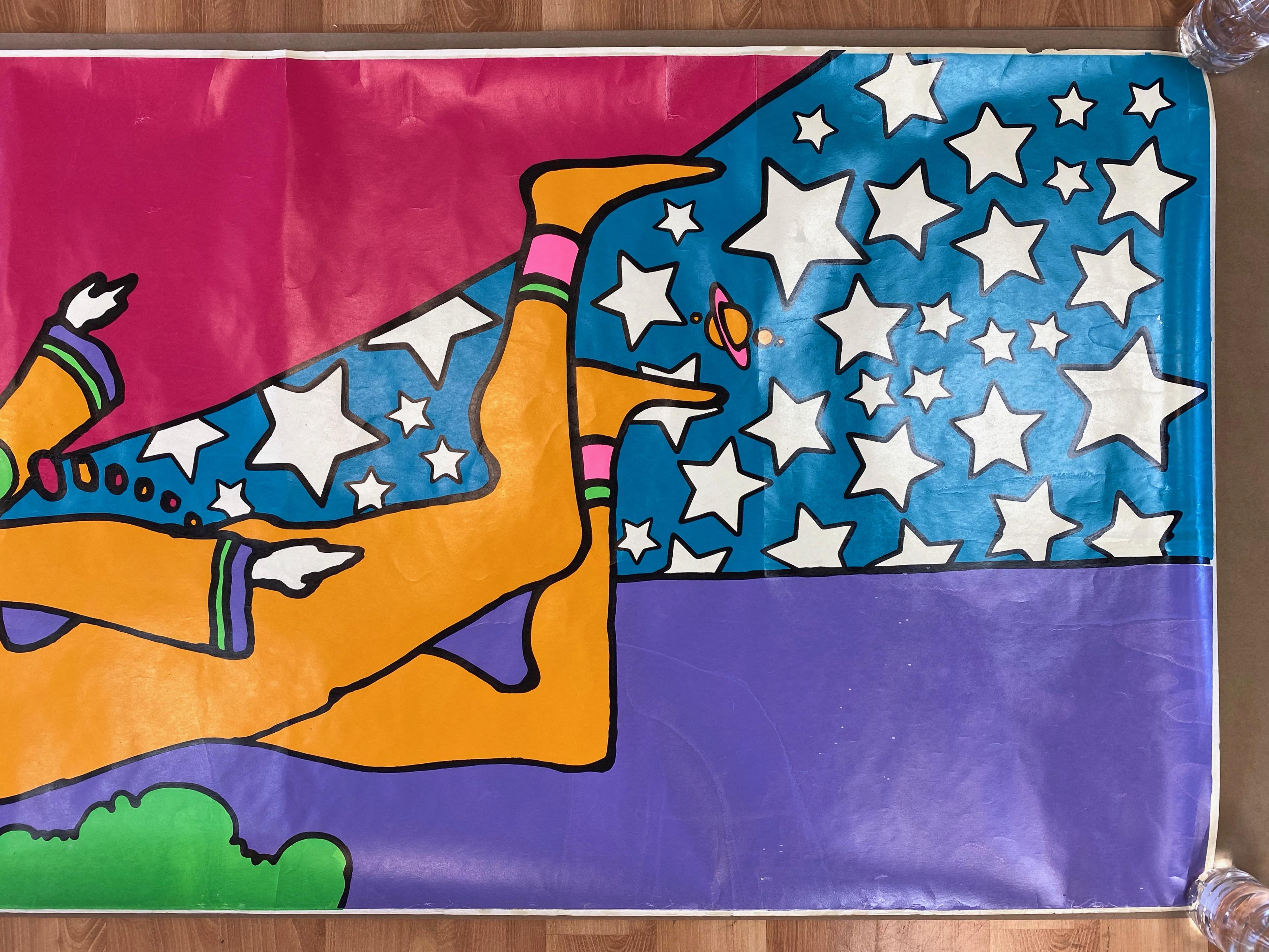 Serigrafía de 12 pies de ancho de Peter Max para la exposición individual 