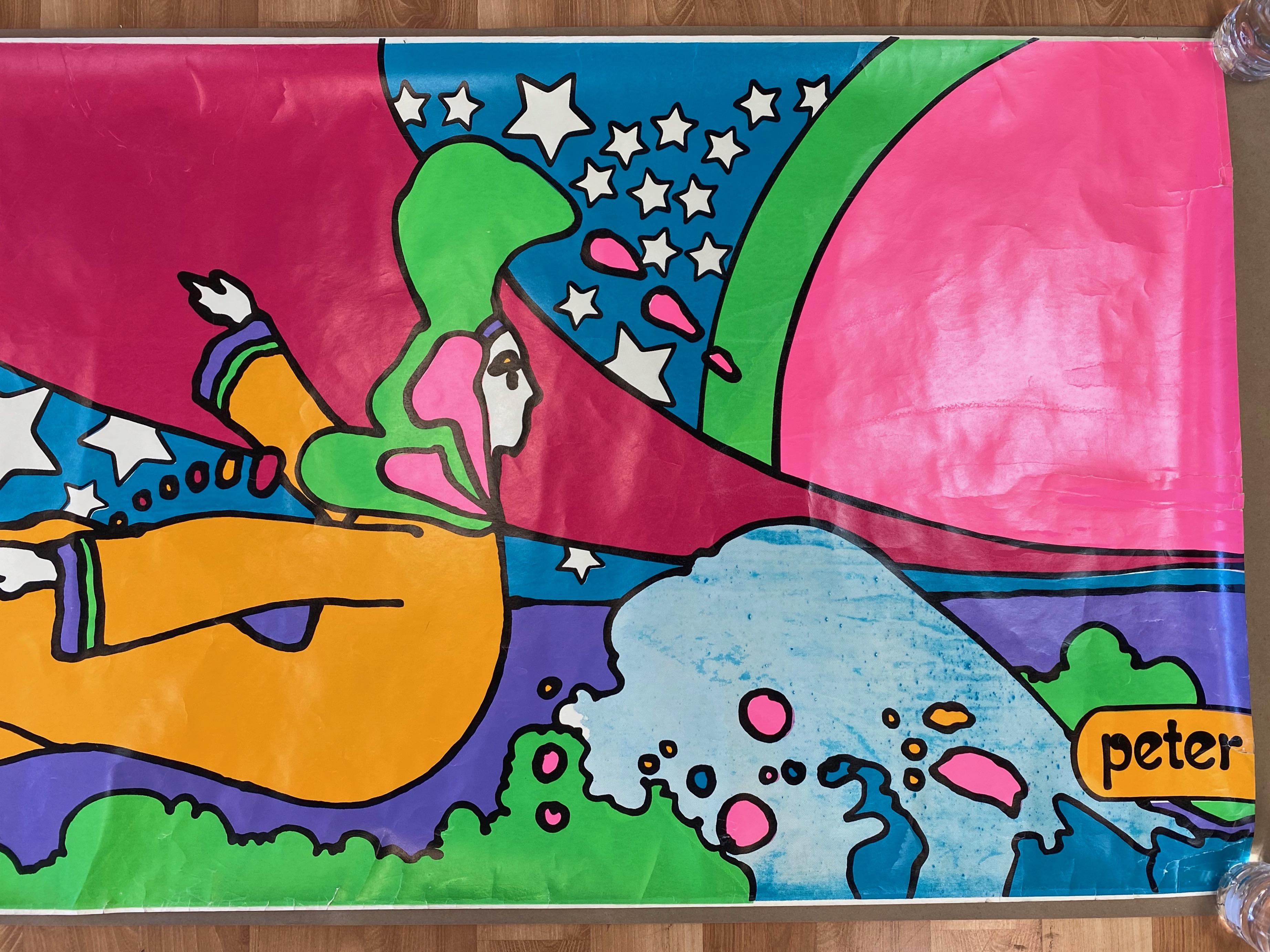 American Peter Max 12-Foot-Wide Serigraph for 1970 de Young Museum Solo Exhibition ‘B’ For Sale