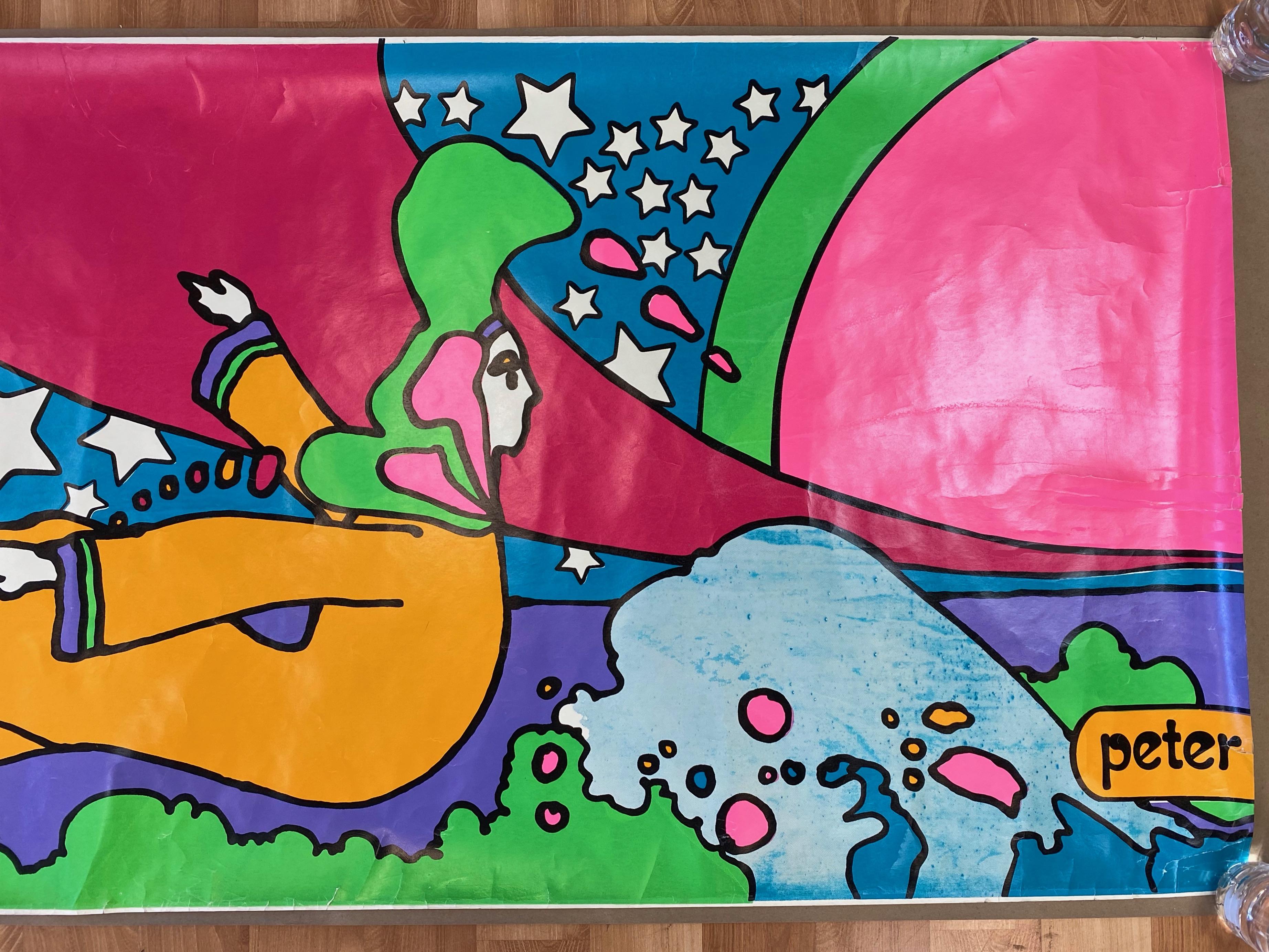 Serigrafía de 12 pies de ancho de Peter Max para la exposición individual 