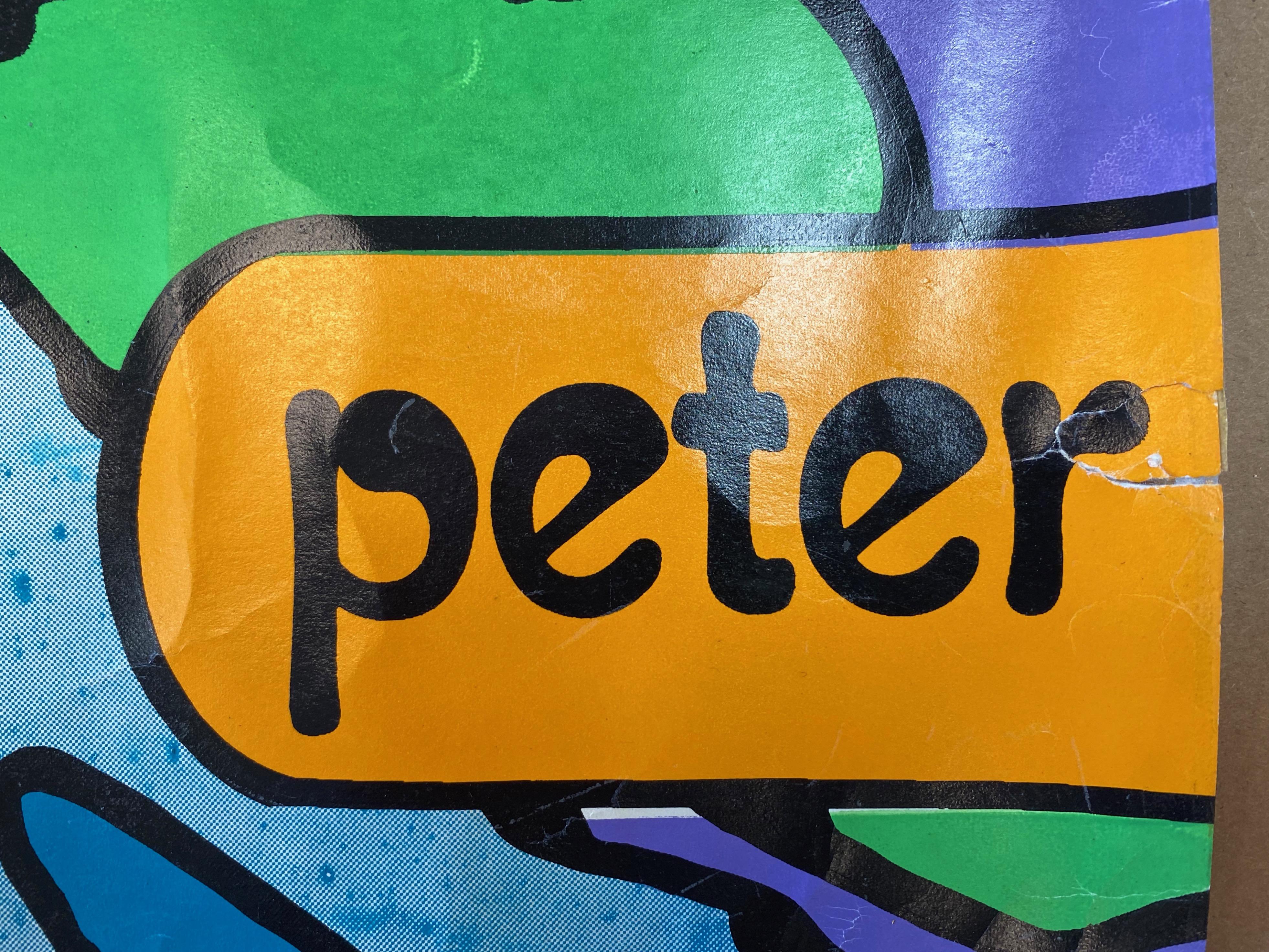 Serigrafía de 12 pies de ancho de Peter Max para la exposición individual 