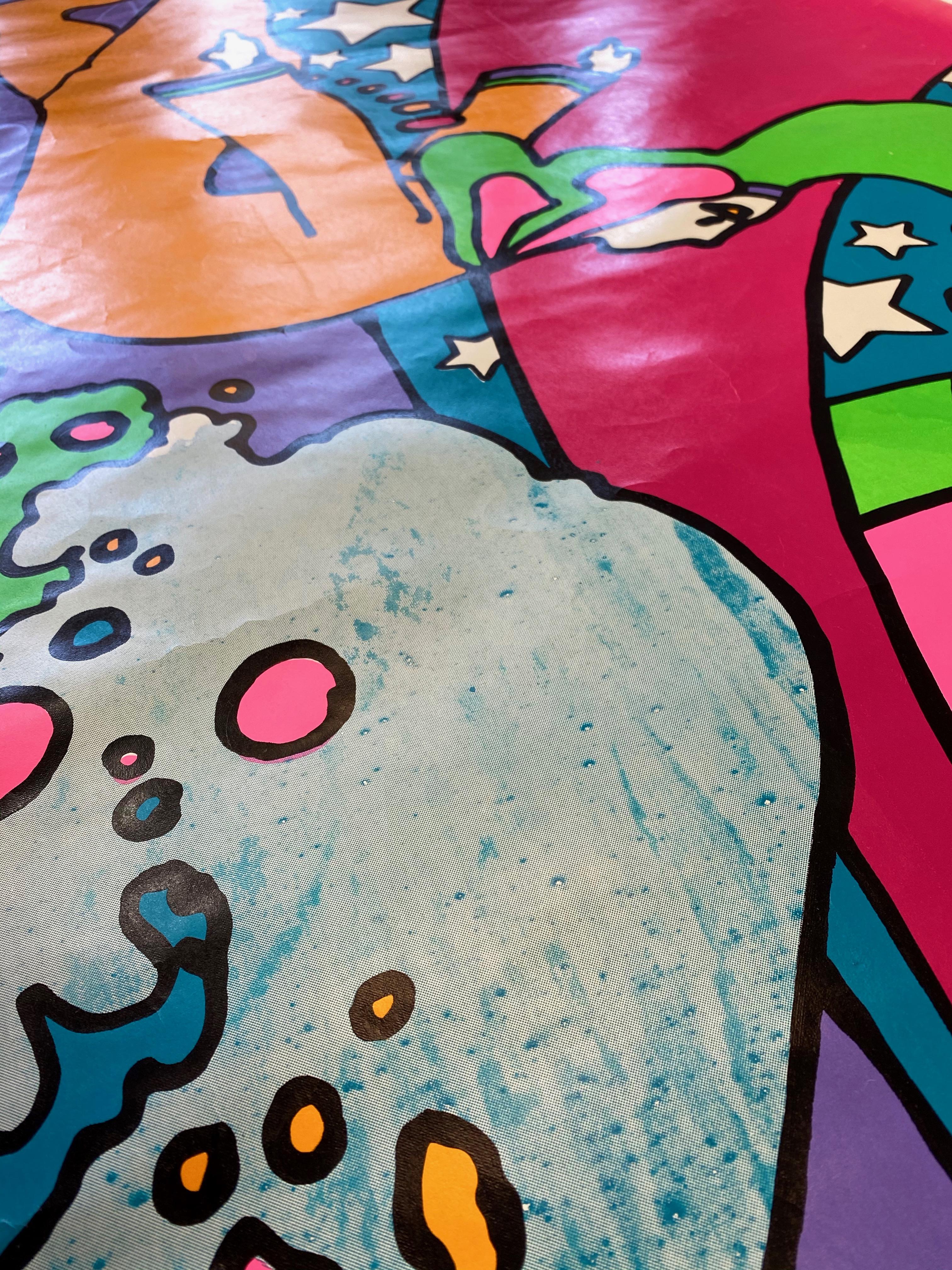 Serigrafía de 12 pies de ancho de Peter Max para la exposición individual 