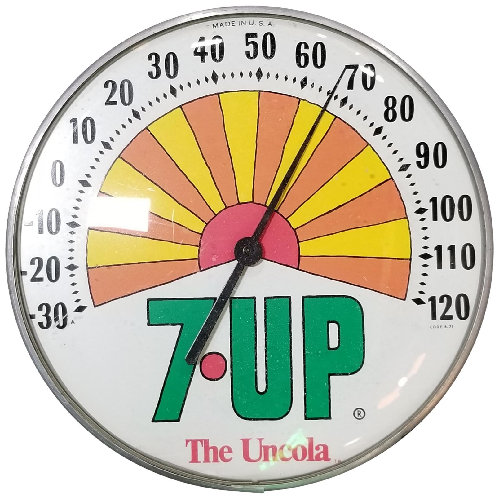 Peter Max 7UP Advertising Thermometer, 1970s For Sale