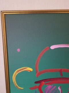 Peter Max Acrylic, Zero in Green