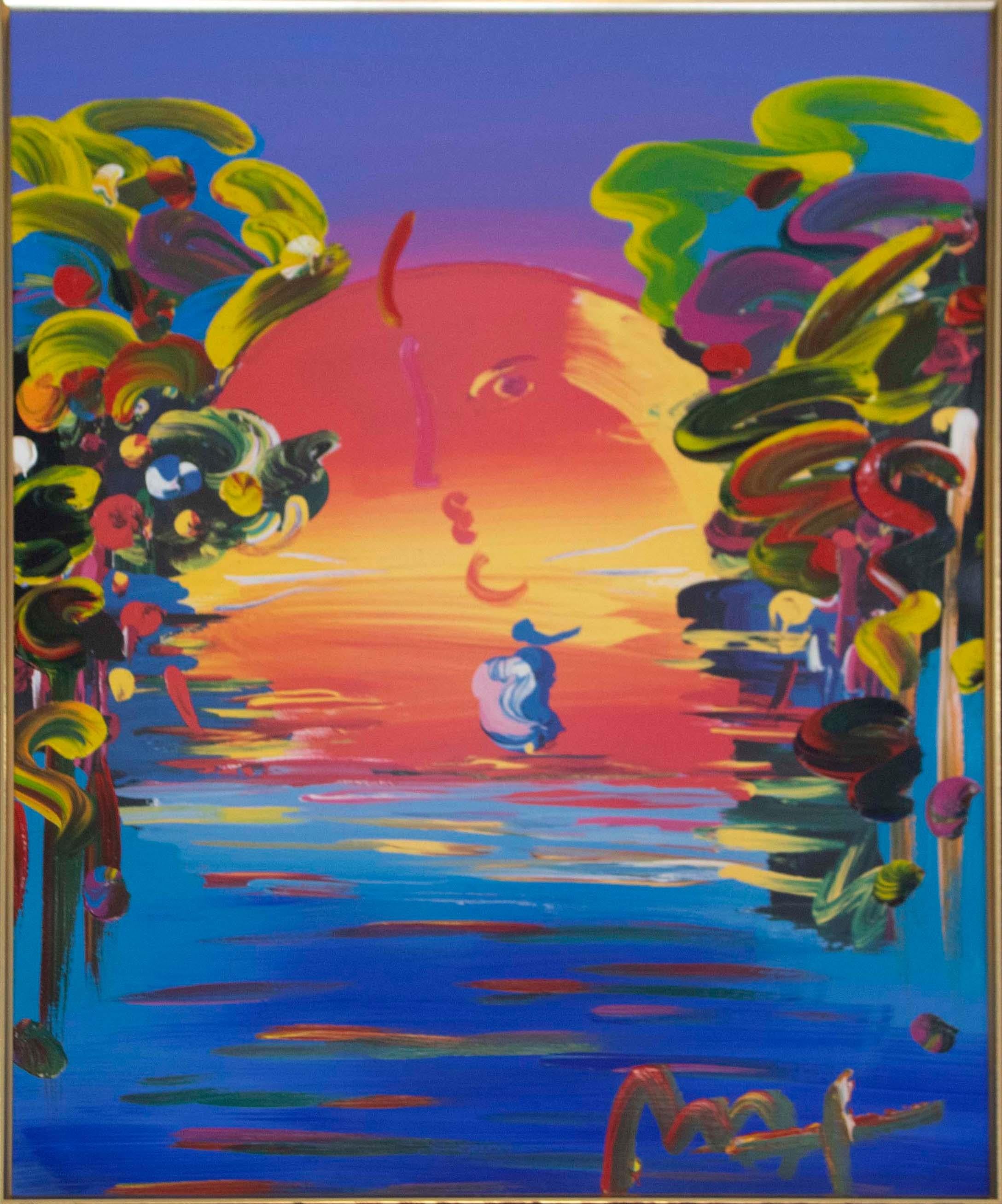 For your consideration is a marvelous retro inspired mixed media titled 'Better World III', hand signed in acrylic by iconic pop artist Peter Max. This mixed media was acquired from a curator and gallery owner from Los Angeles with a collection of