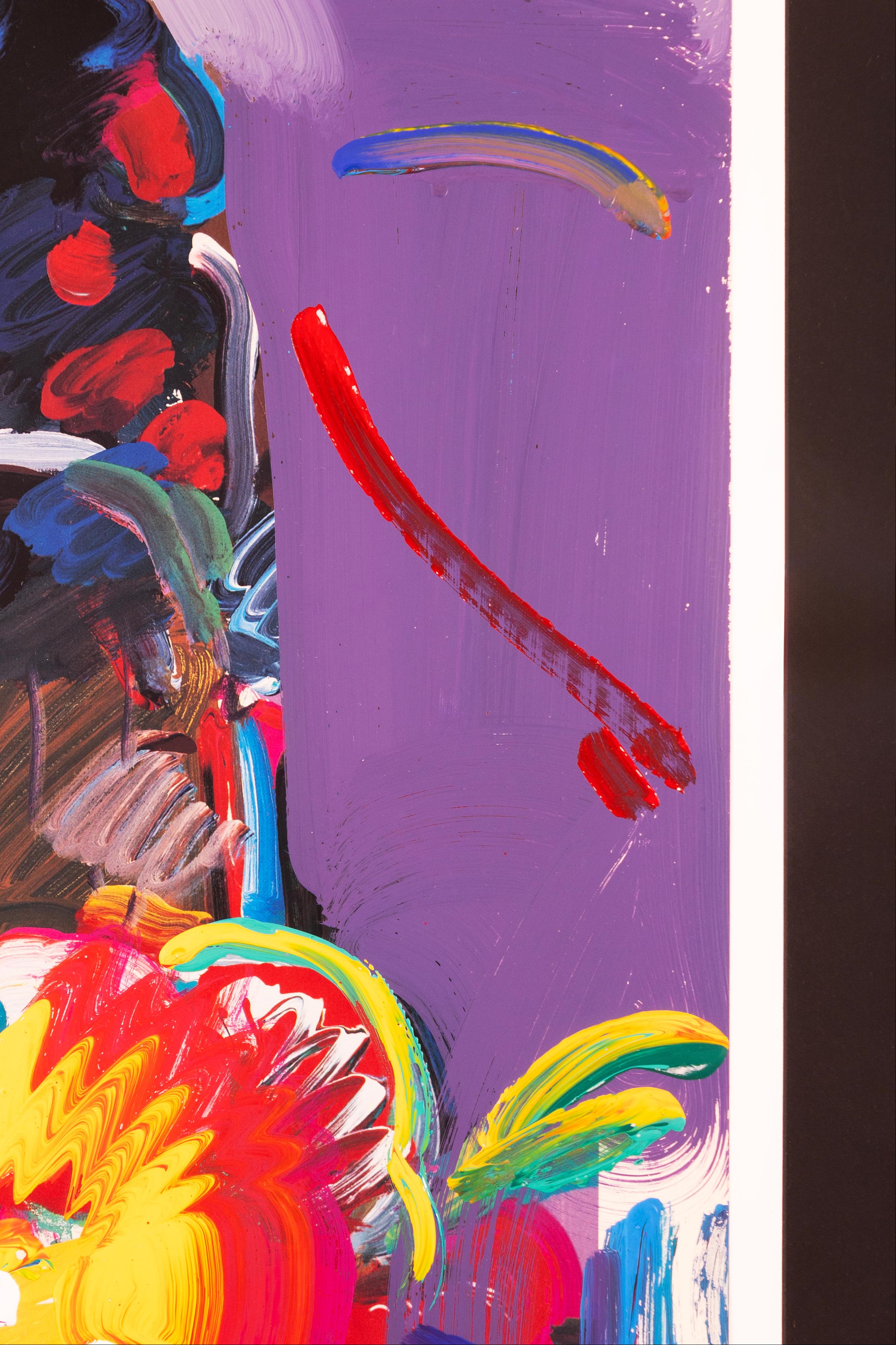 XXI secolo e contemporaneo Peter Max Brown Lady Pittura a tecnica mista su carta anni 2000 Firmata e incorniciata in vendita